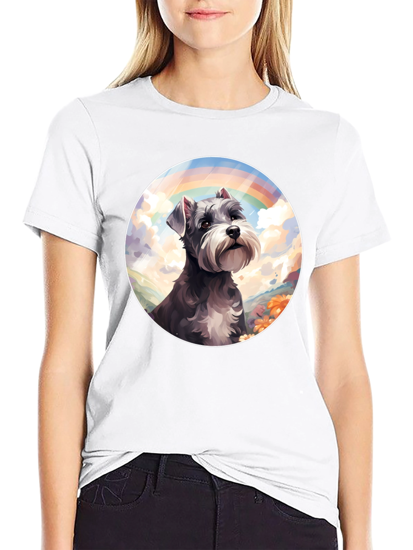 Rainbow Schnauzer Graphic Tee