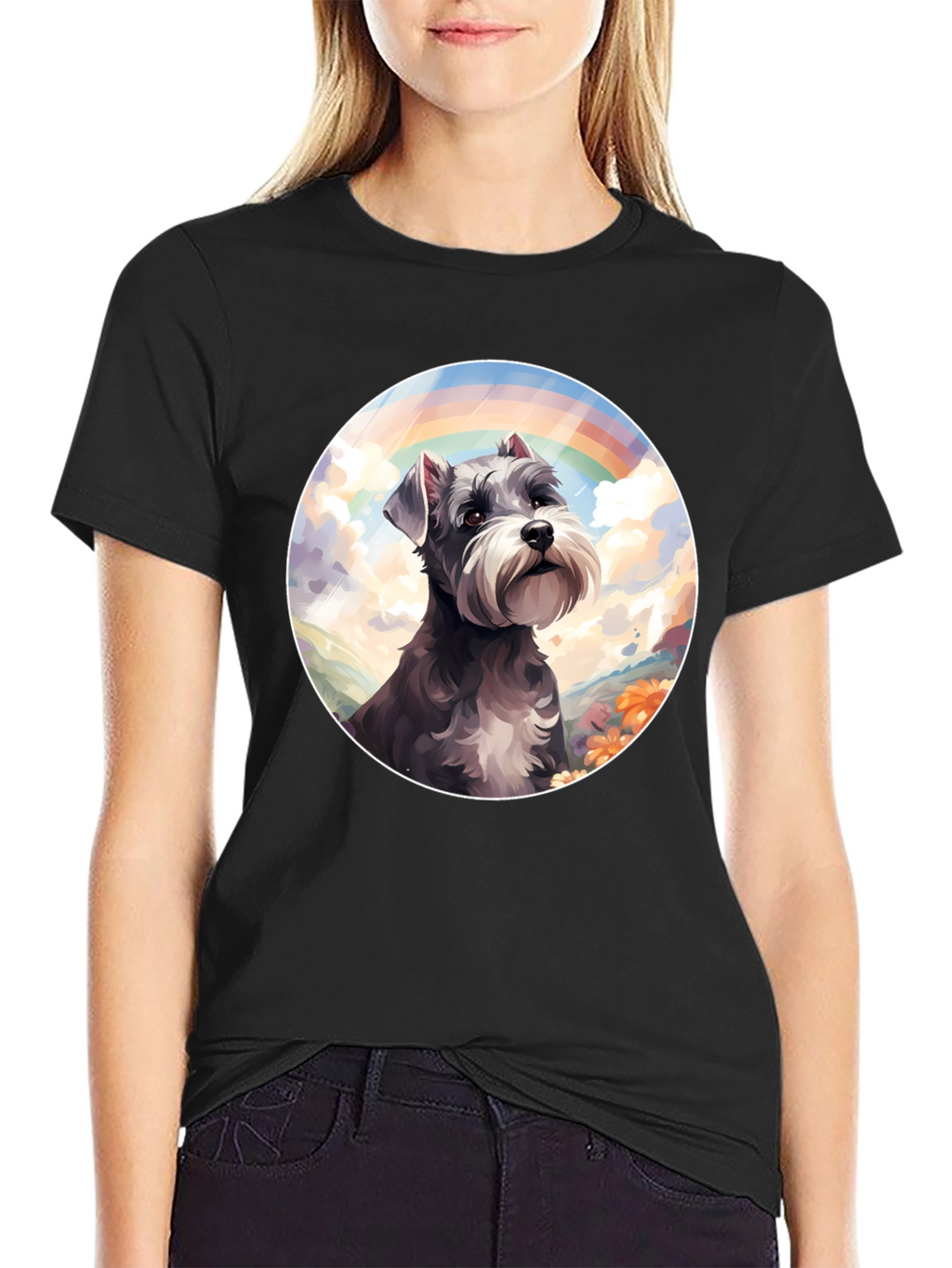 Rainbow Schnauzer Graphic Tee