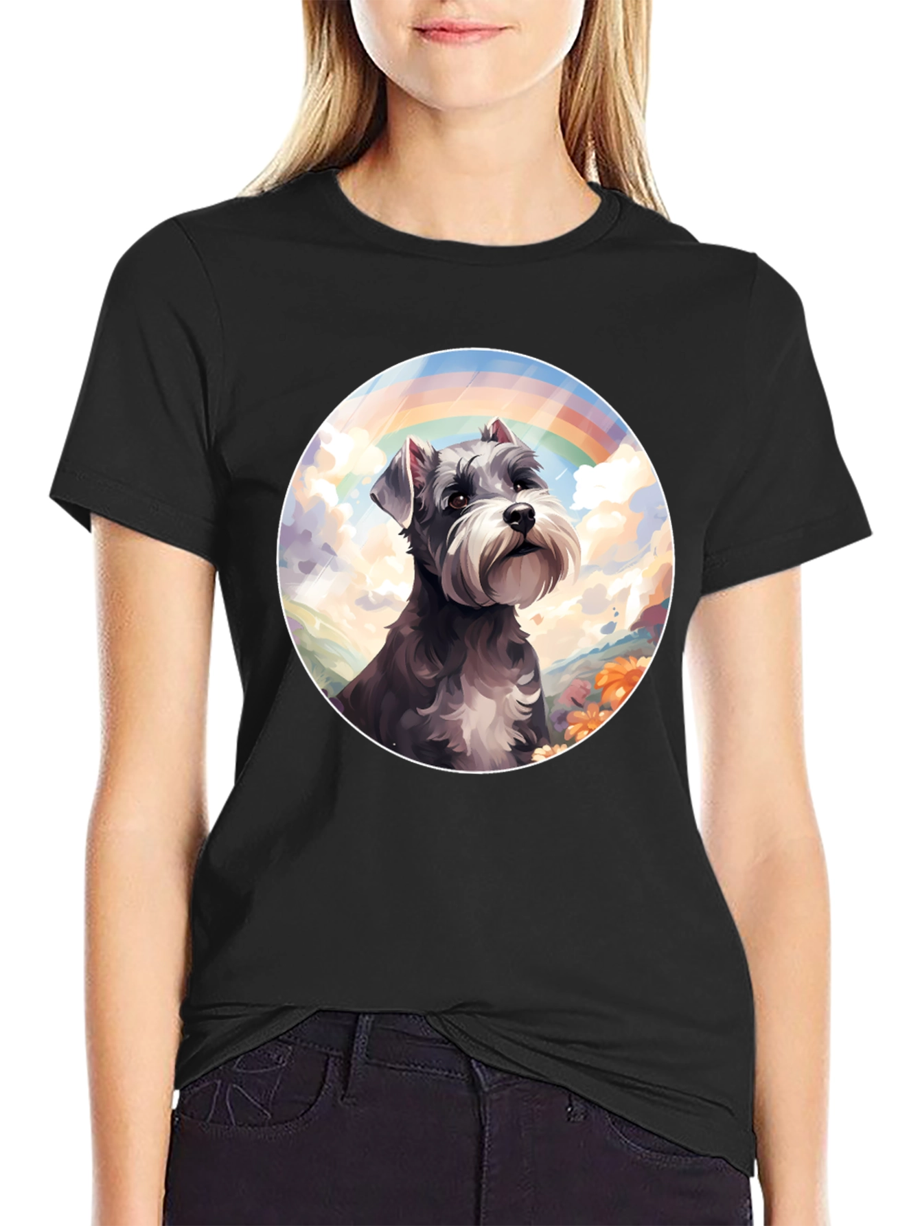 Rainbow Schnauzer Graphic Tee
