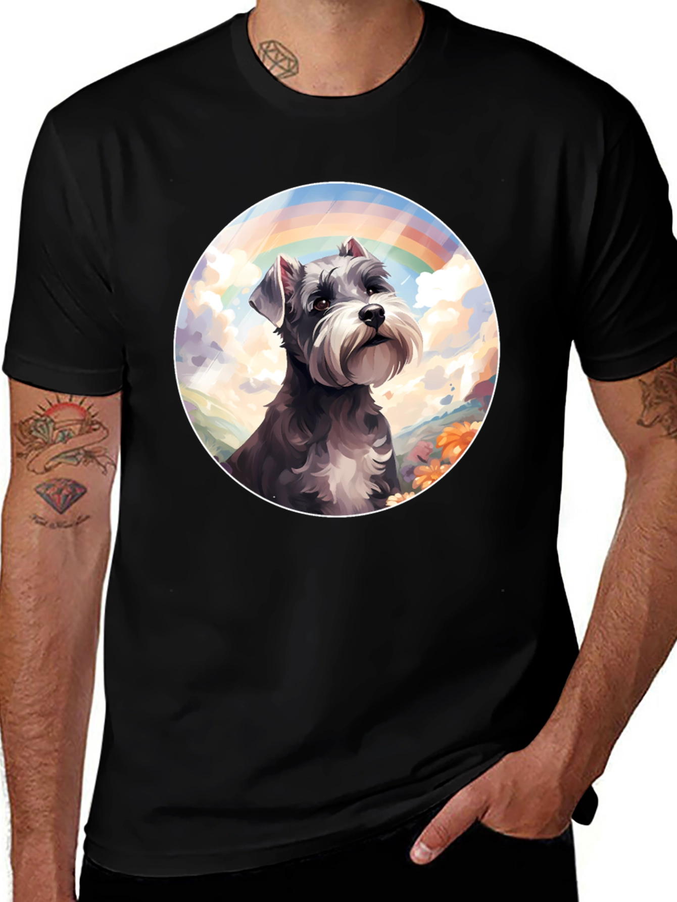 Rainbow Schnauzer Graphic Tee