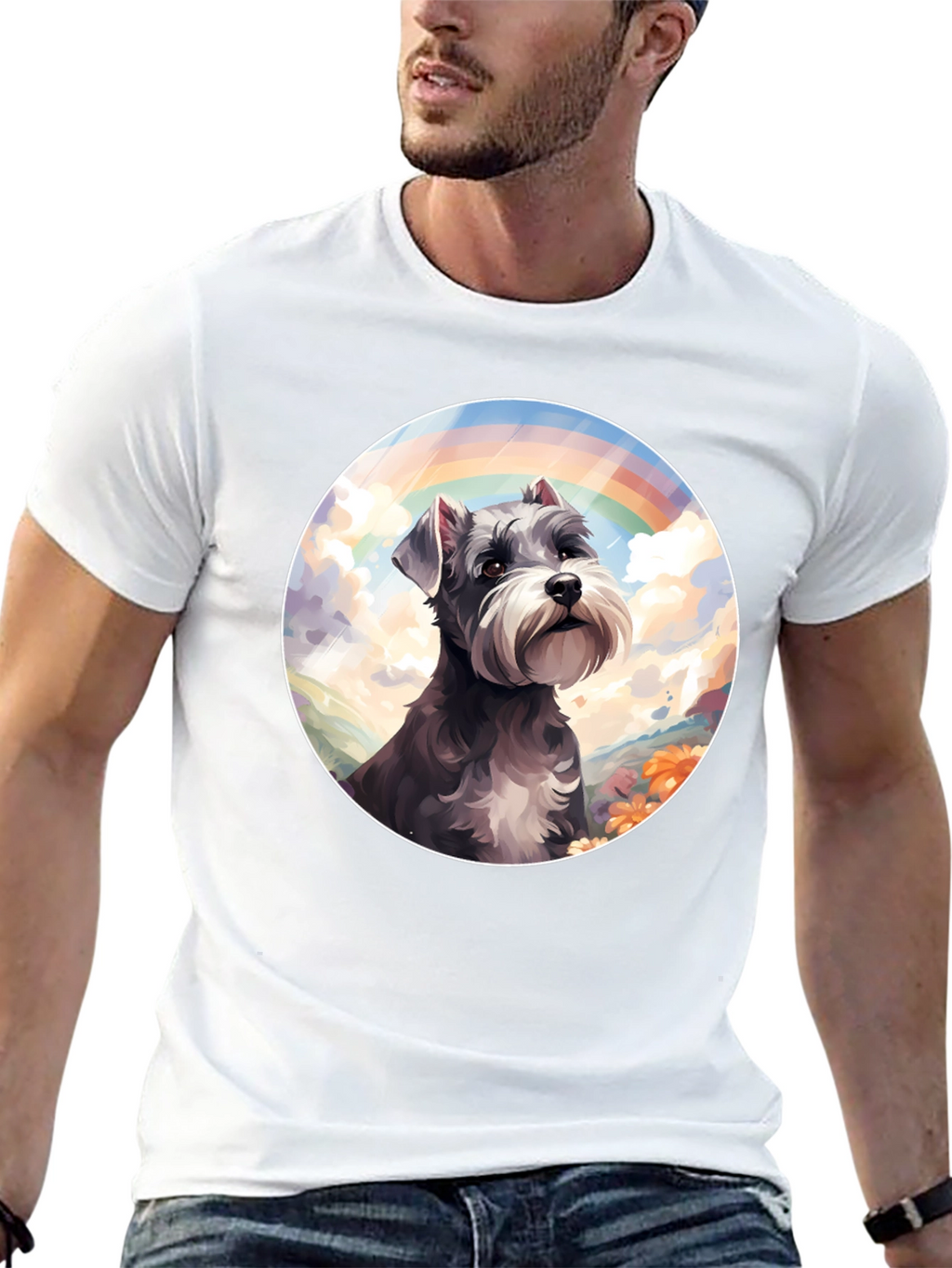 Rainbow Schnauzer Graphic Tee