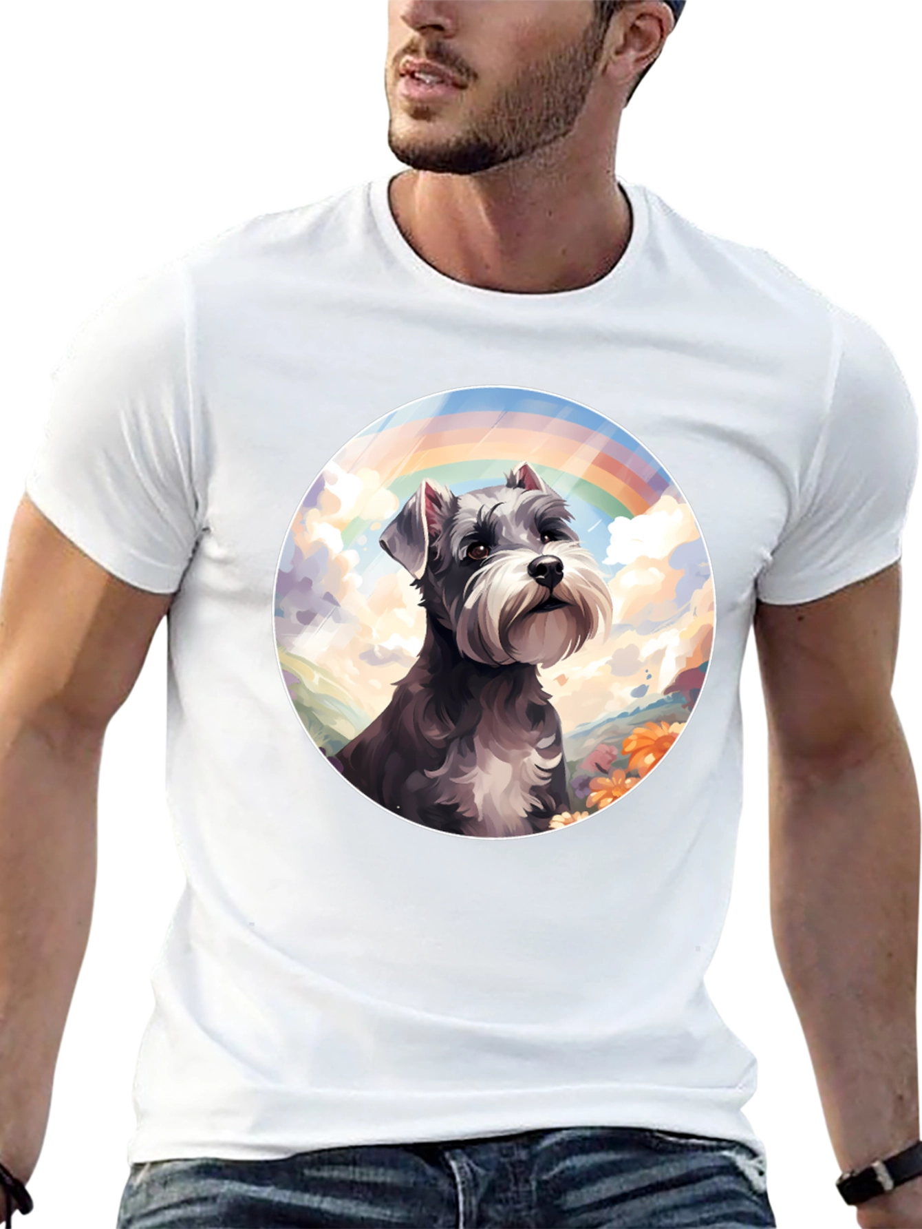 Rainbow Schnauzer Graphic Tee