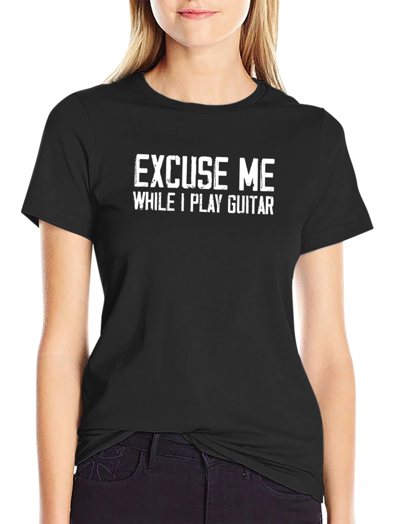 Excuse Me While I Play Guitar Graphic Tee