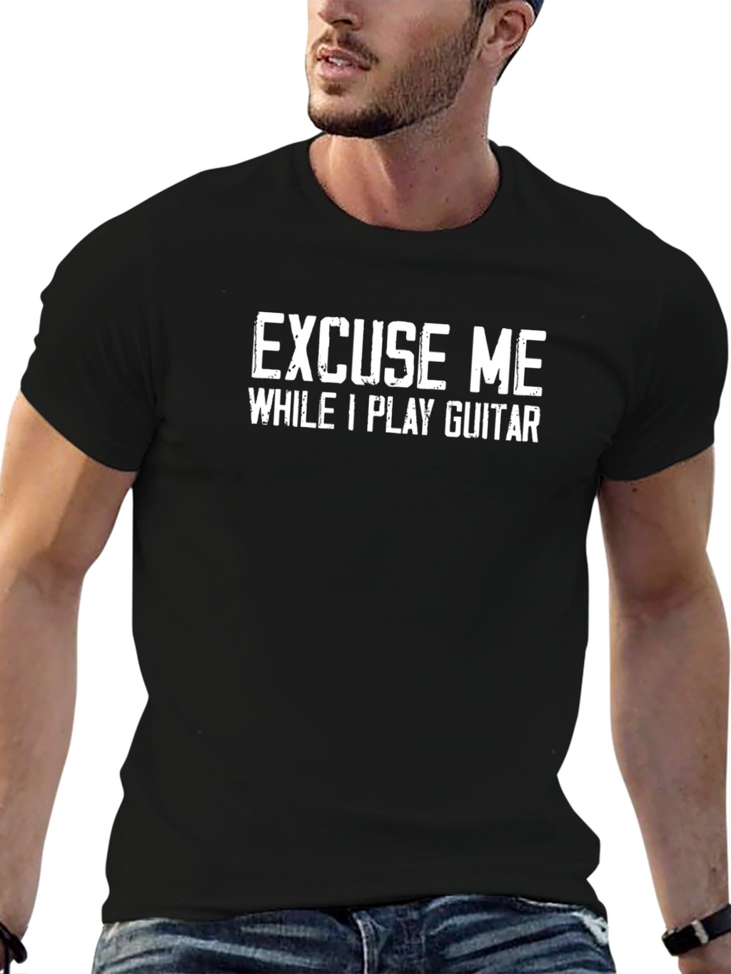 Excuse Me While I Play Guitar Graphic Tee