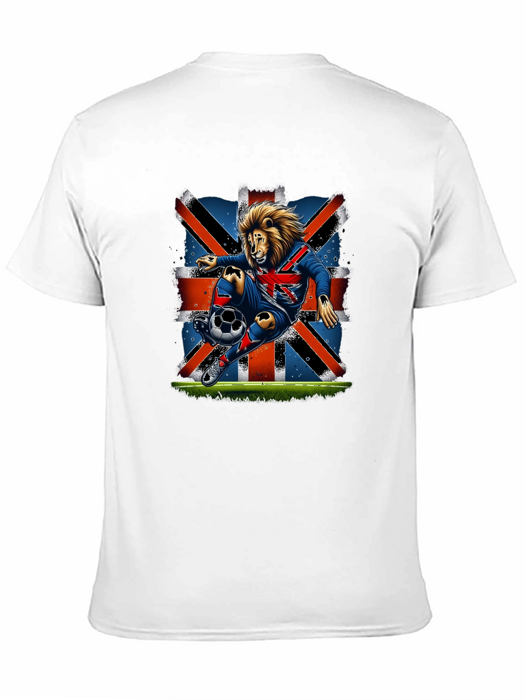 Lion Soccer UK Flag Graphic T-Shirt