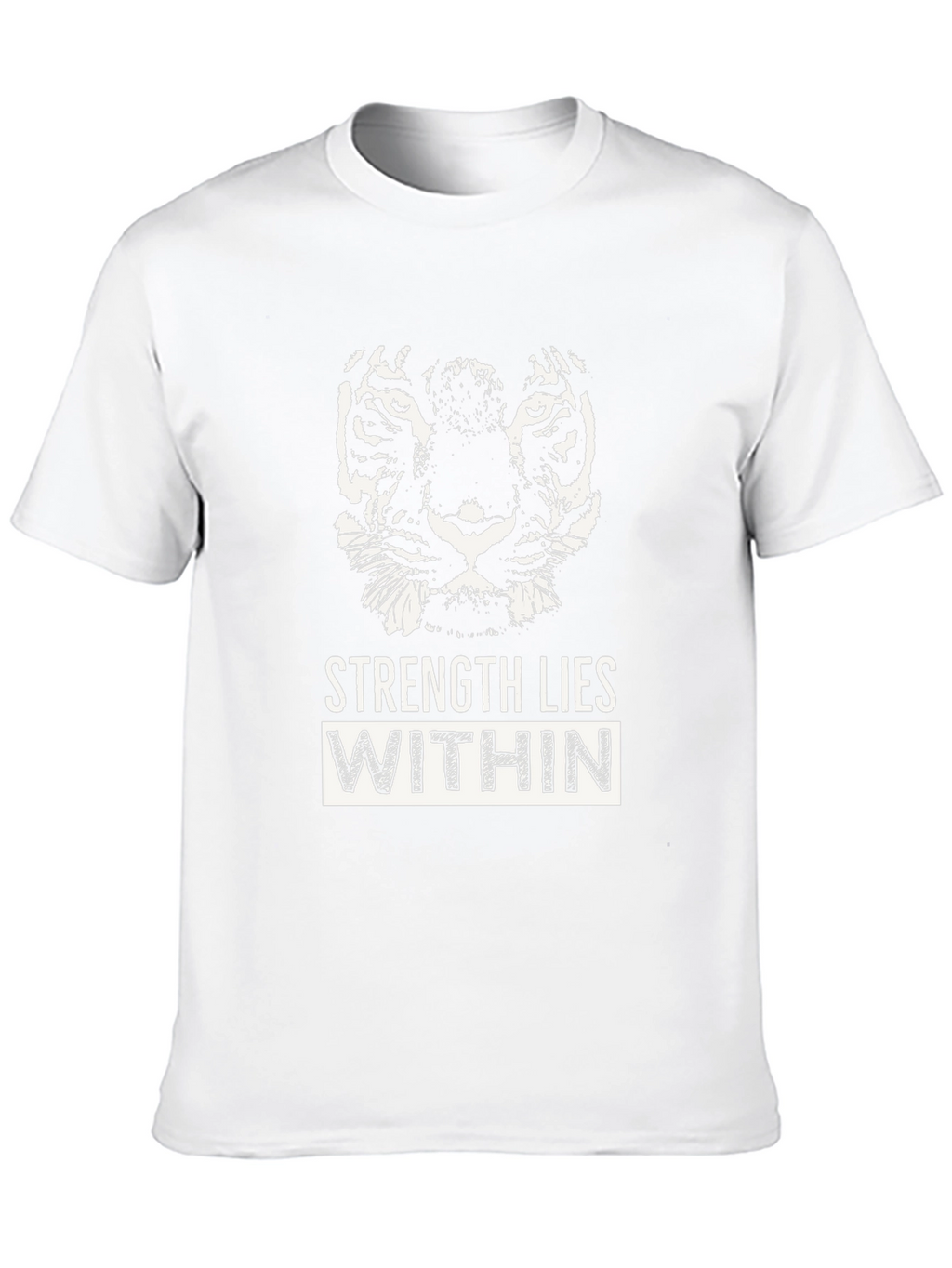 Strength Within Black Graphic Tee - Tiger Design
