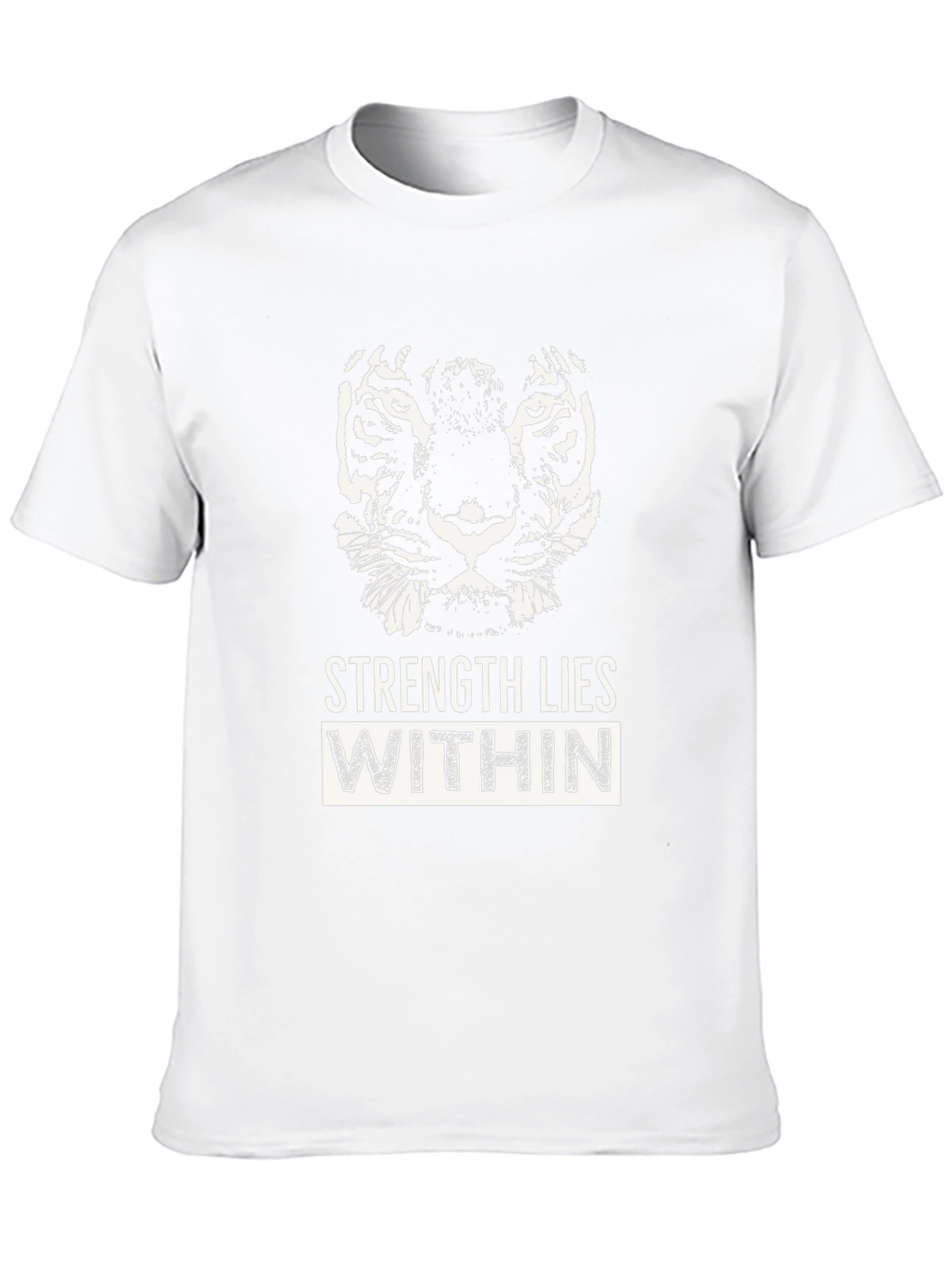 Strength Within Black Graphic Tee - Tiger Design