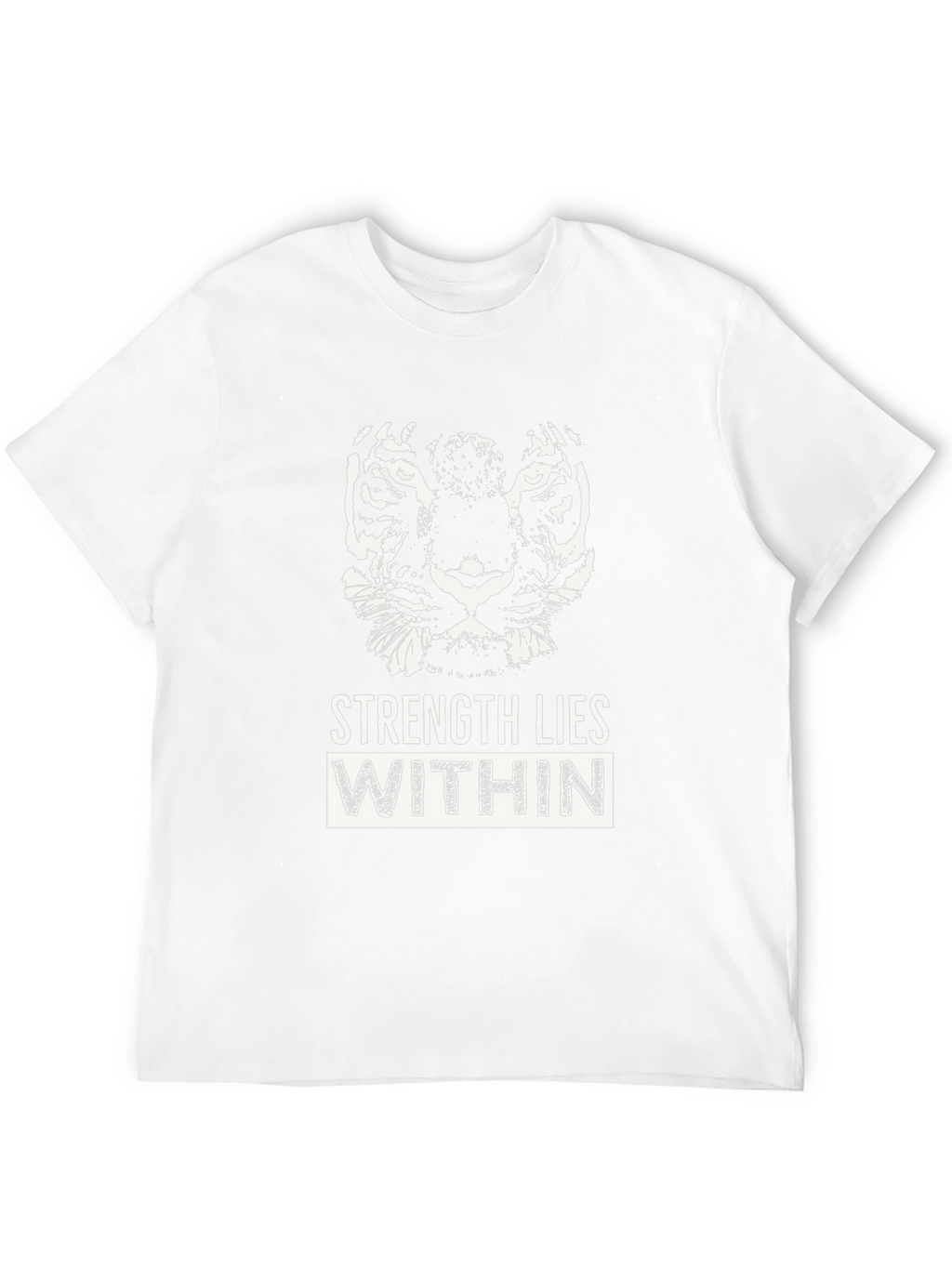 Strength Within Black Graphic Tee - Tiger Design
