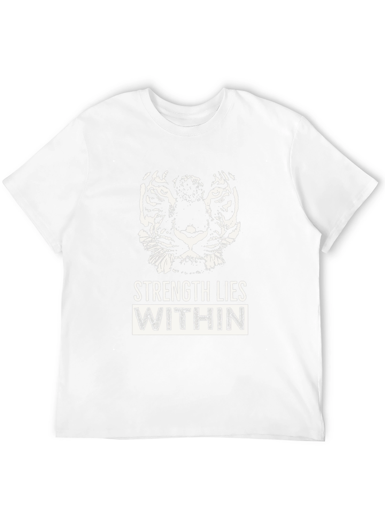 Strength Within Black Graphic Tee - Tiger Design