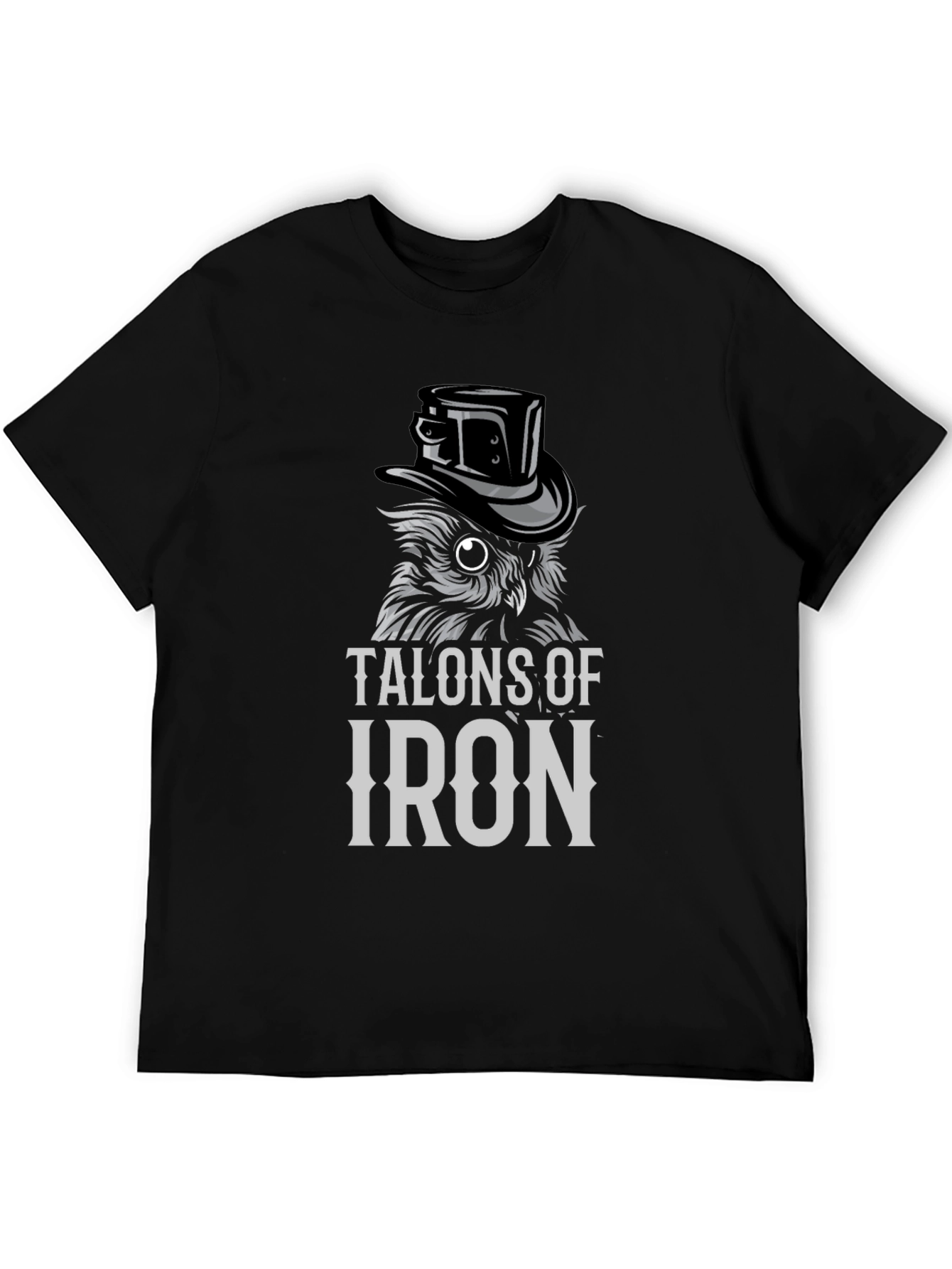 Talons of Iron Graphic Tee - Owl Top Hat Design