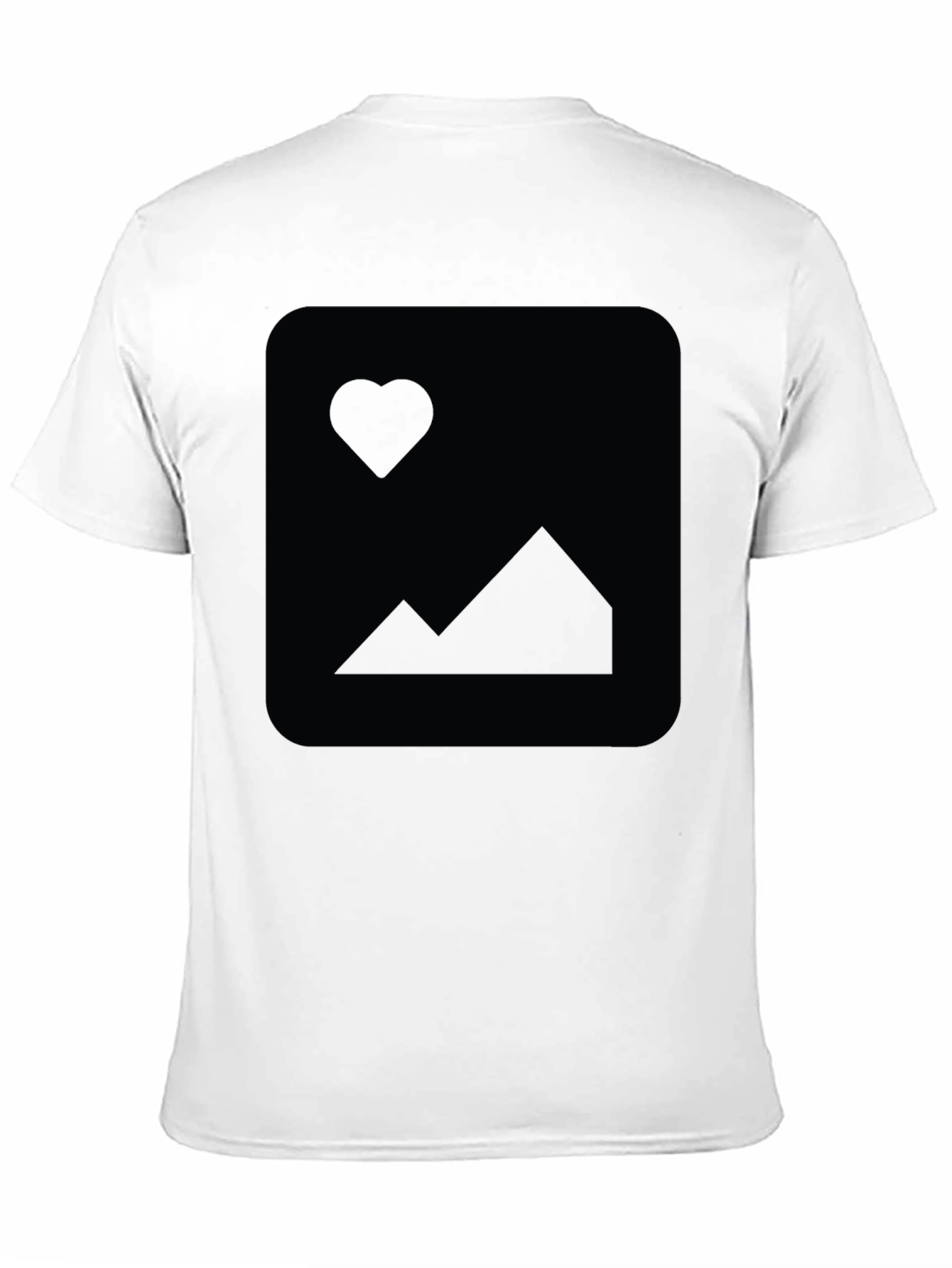 Mens Black Short-Sleeve Crew Neck T-Shirt