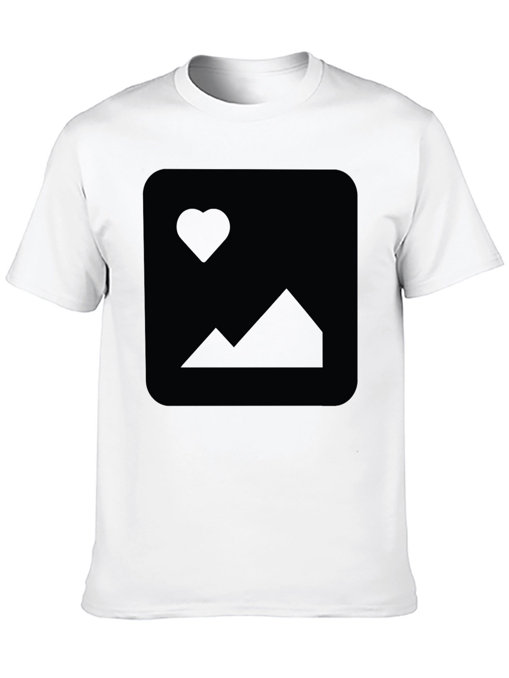 Mens Black Short-Sleeve Crew Neck T-Shirt