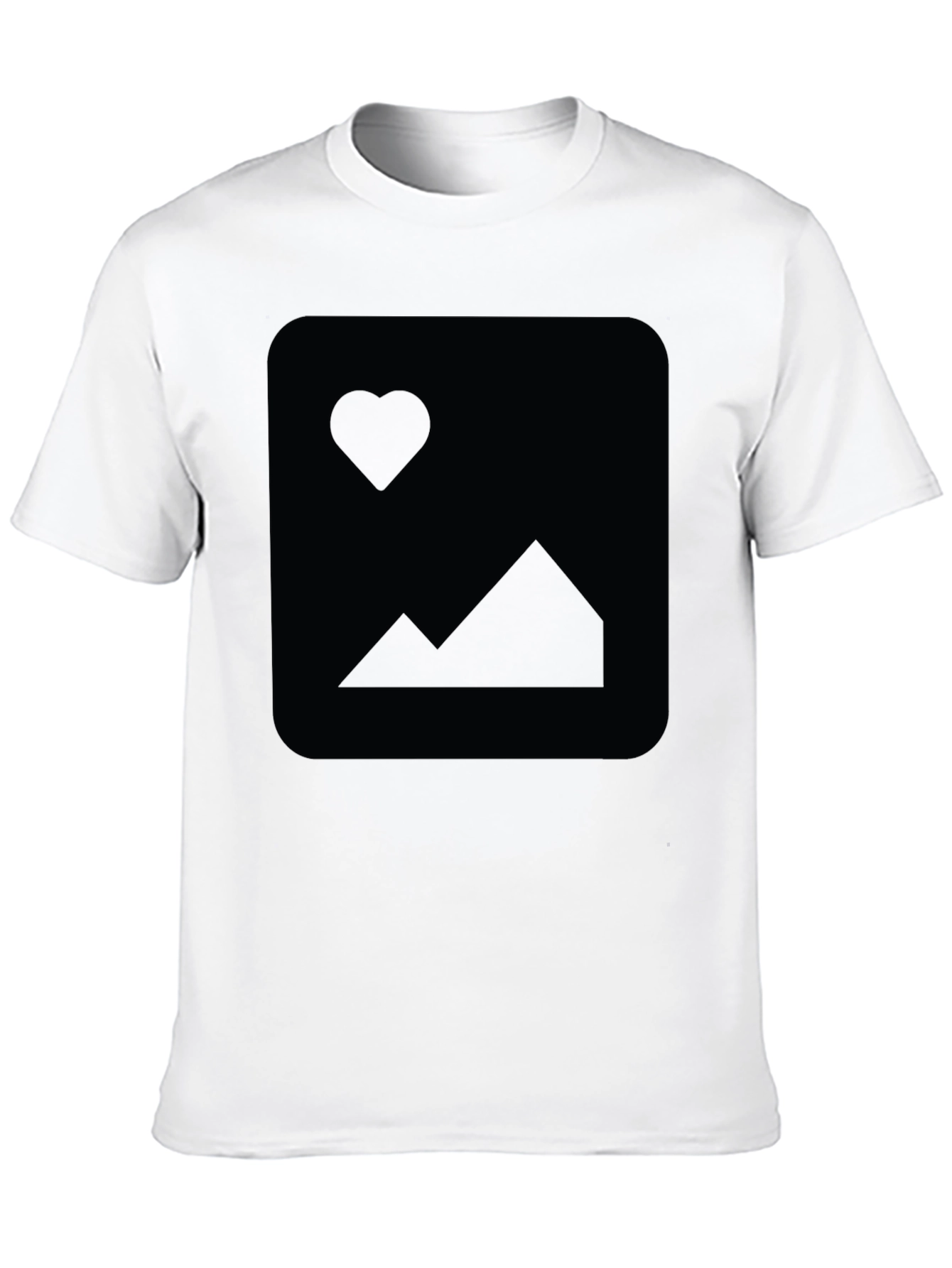 Mens Black Short-Sleeve Crew Neck T-Shirt