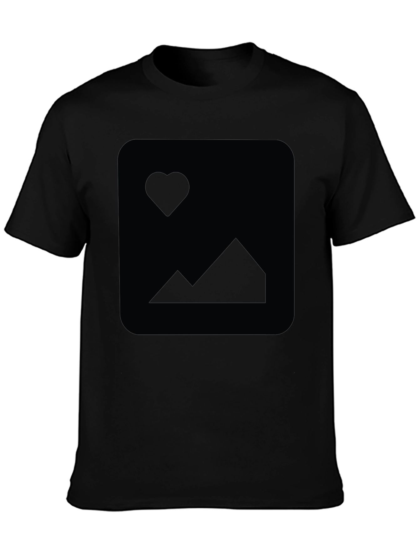 Mens Black Short-Sleeve Crew Neck T-Shirt