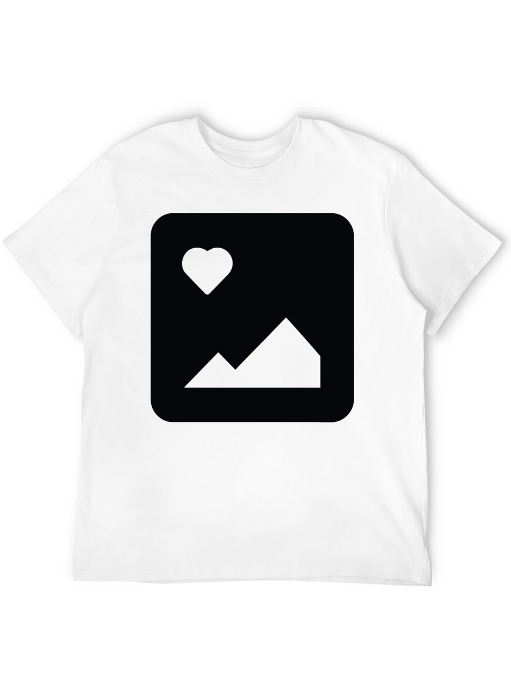 Mens Black Short-Sleeve Crew Neck T-Shirt