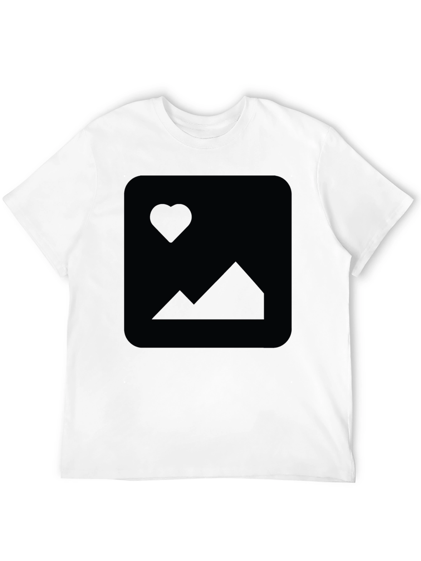 Mens Black Short-Sleeve Crew Neck T-Shirt