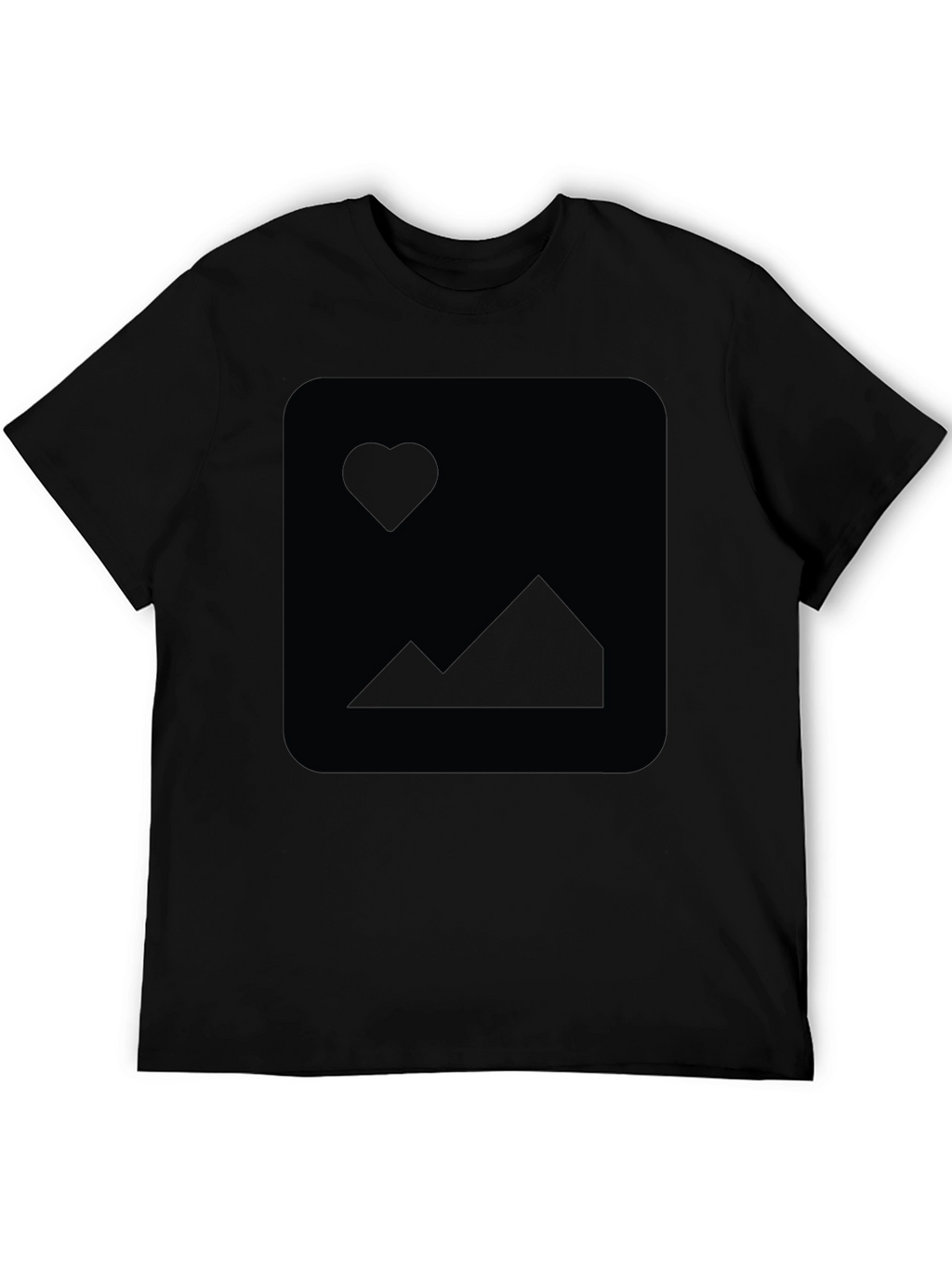 Mens Black Short-Sleeve Crew Neck T-Shirt