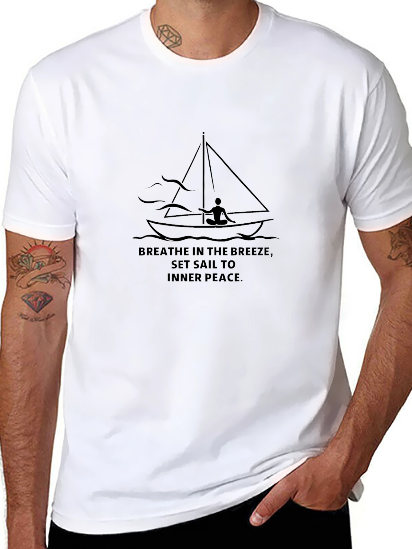 Breathe in the Breeze Sailboat Graphic Tee