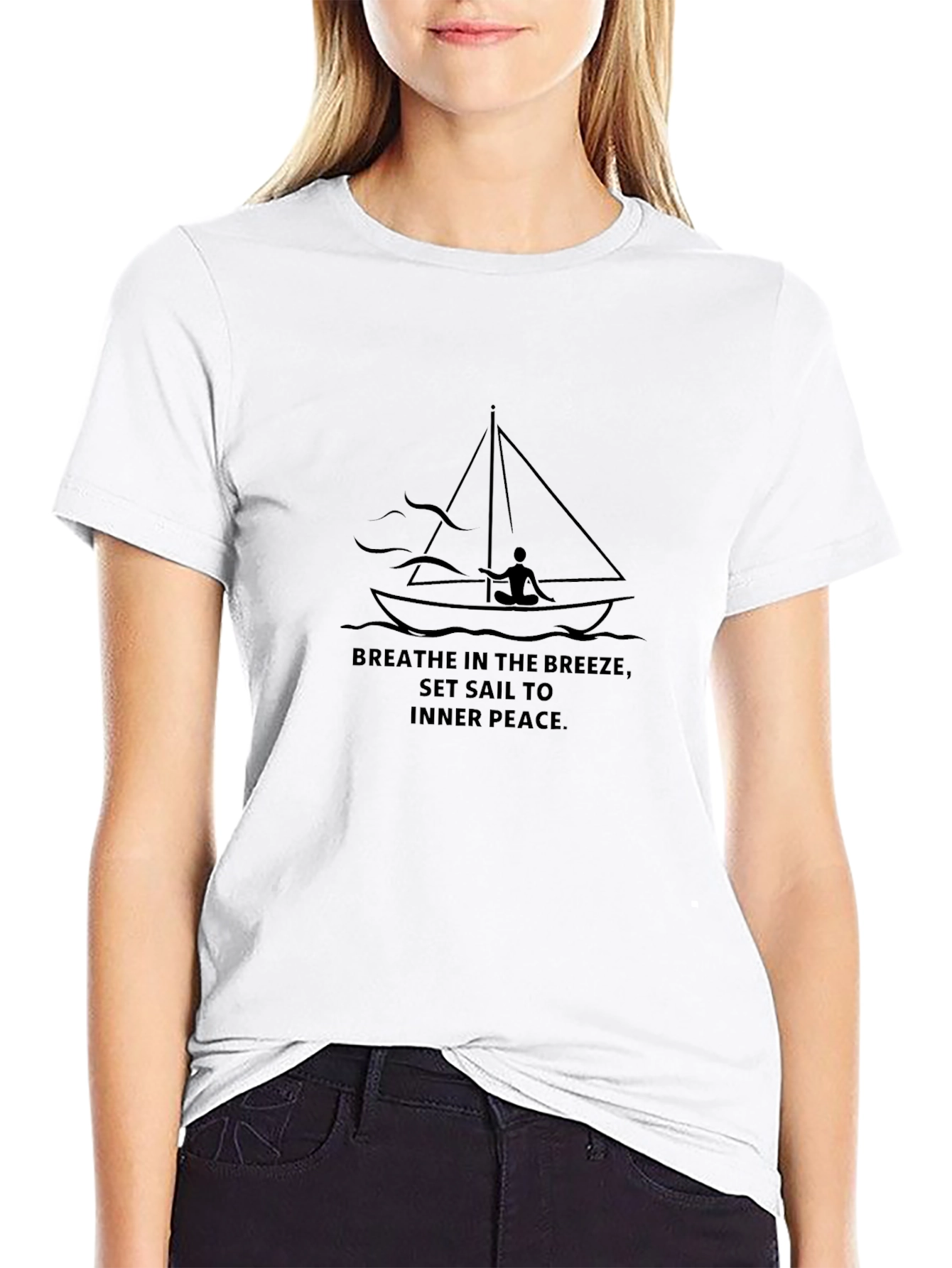 Breathe in the Breeze Sailboat Graphic Tee