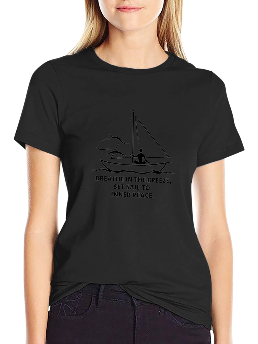Breathe in the Breeze Sailboat Graphic Tee