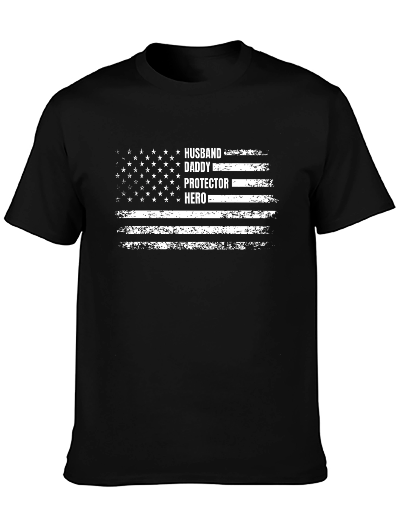 Husband Daddy Hero Flag Graphic T-Shirt