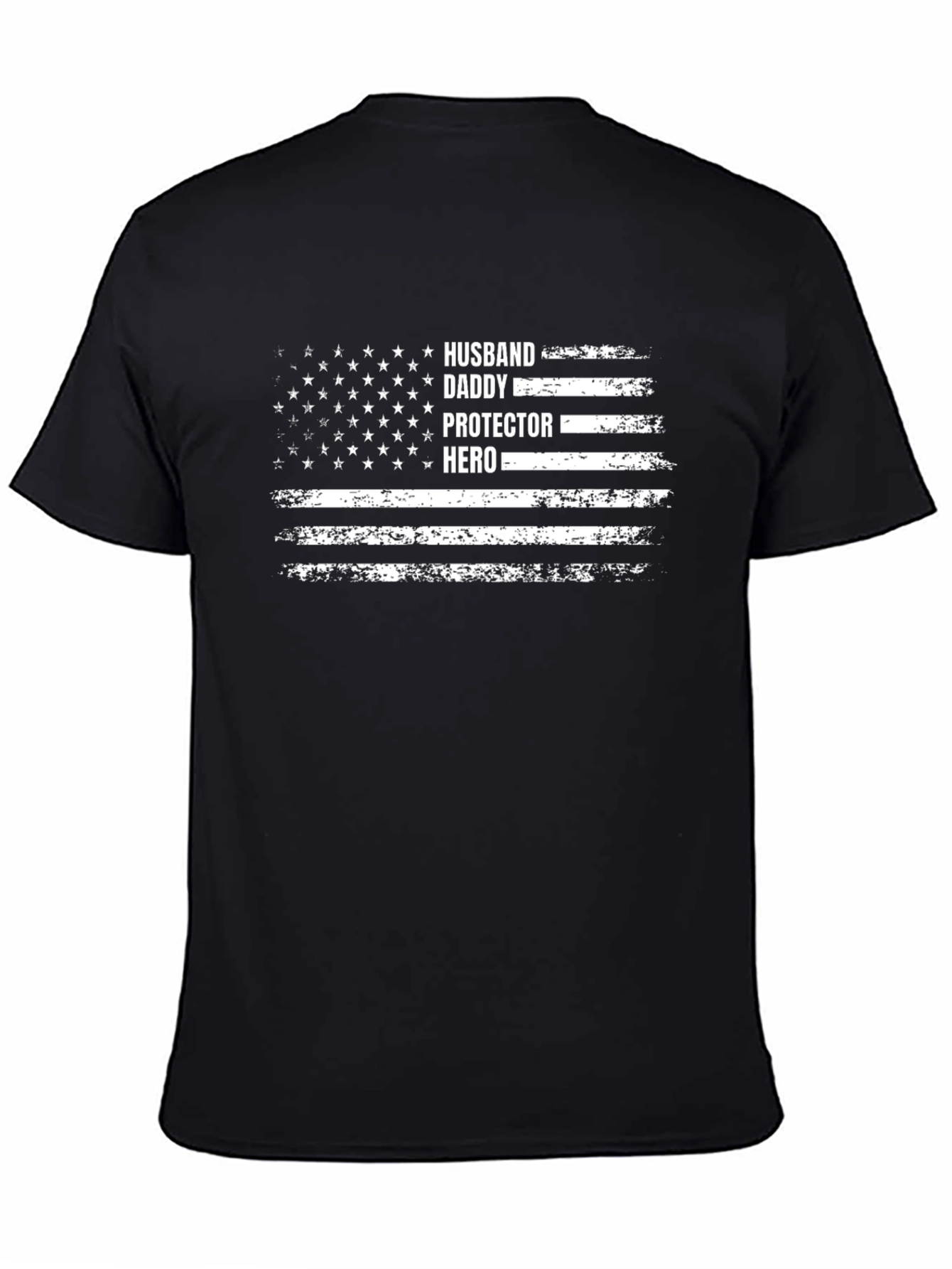 Husband Daddy Hero Flag Graphic T-Shirt