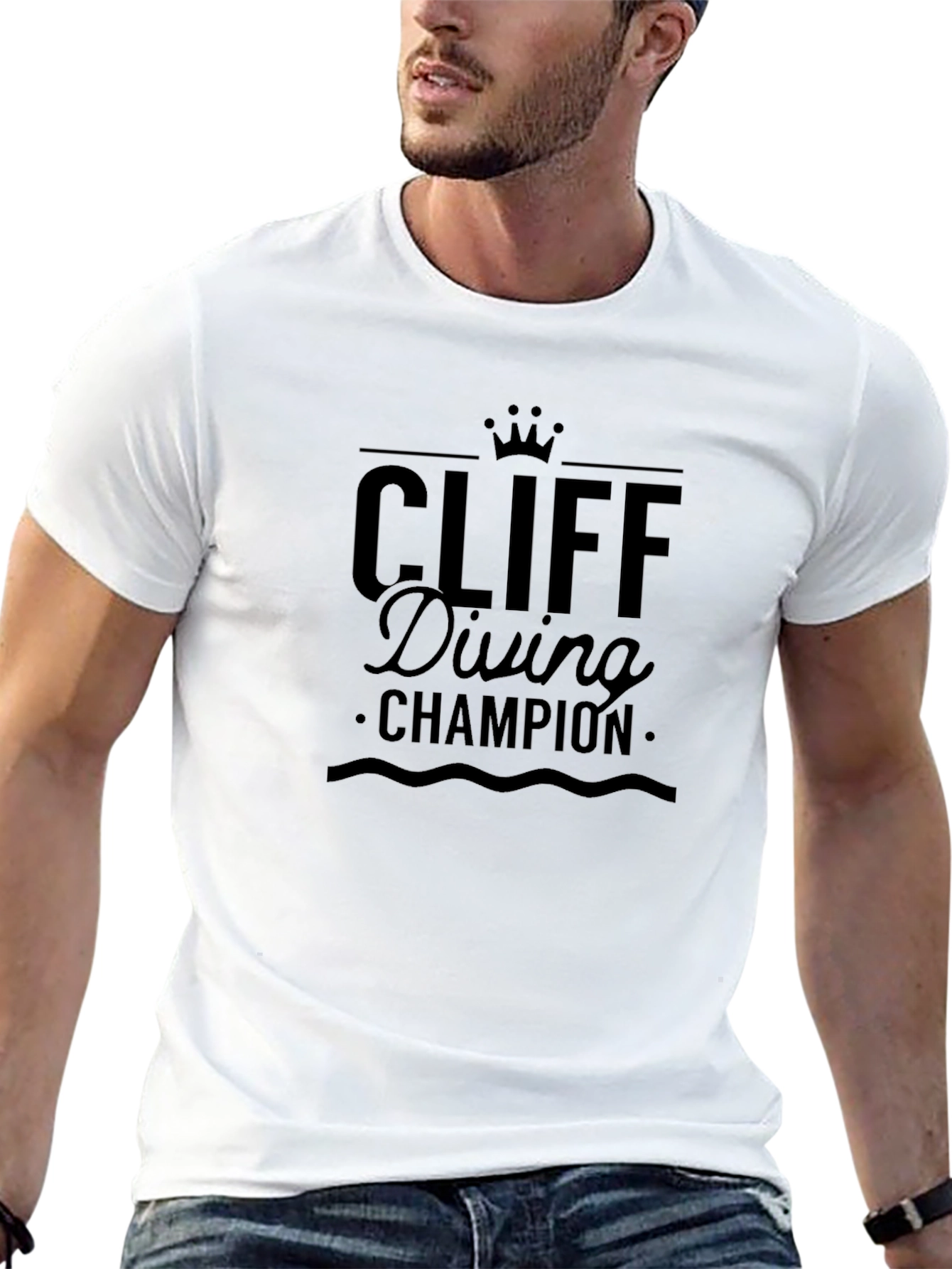 Cliff Diving Champion Black T-Shirt