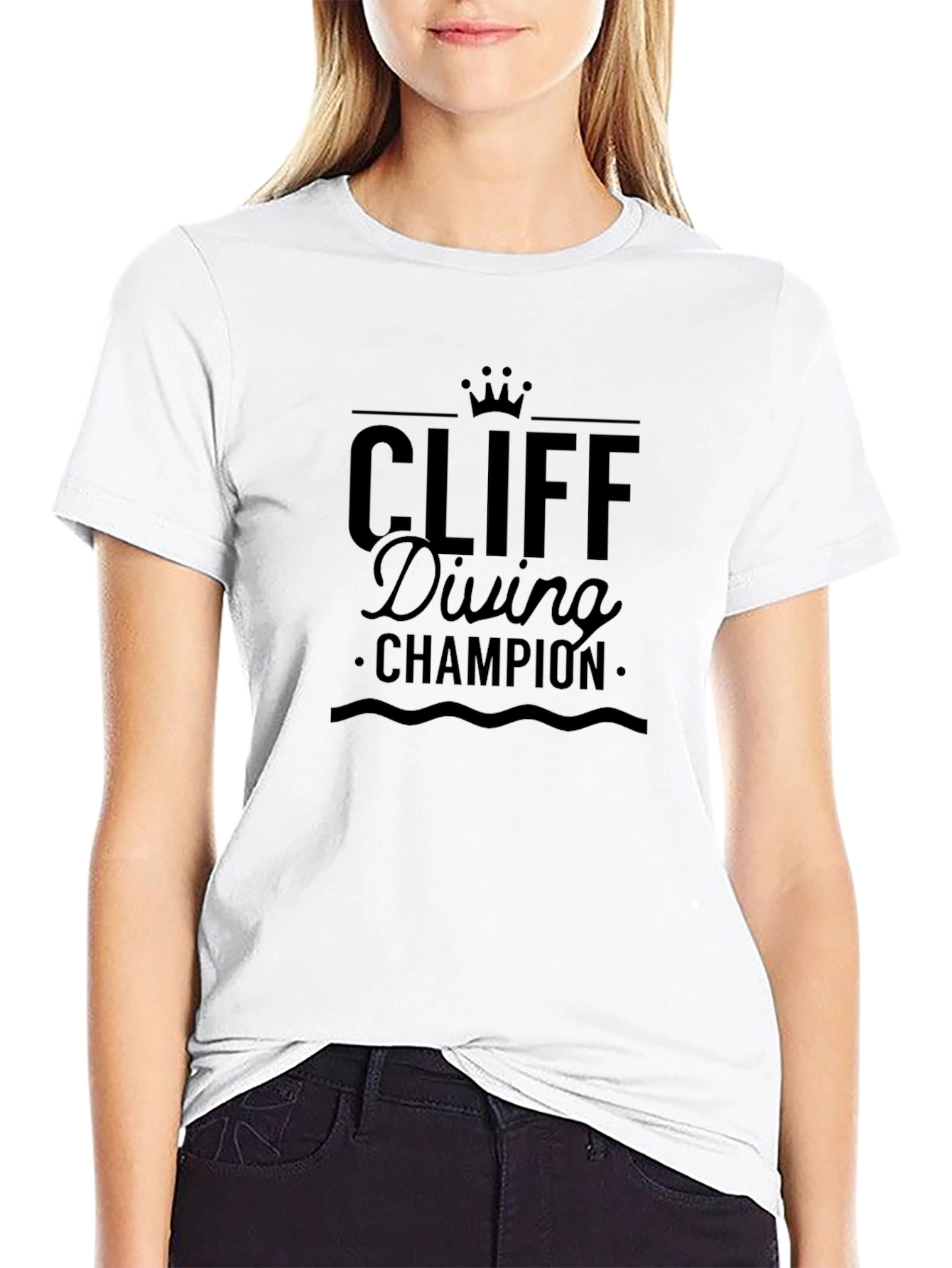 Cliff Diving Champion Black T-Shirt