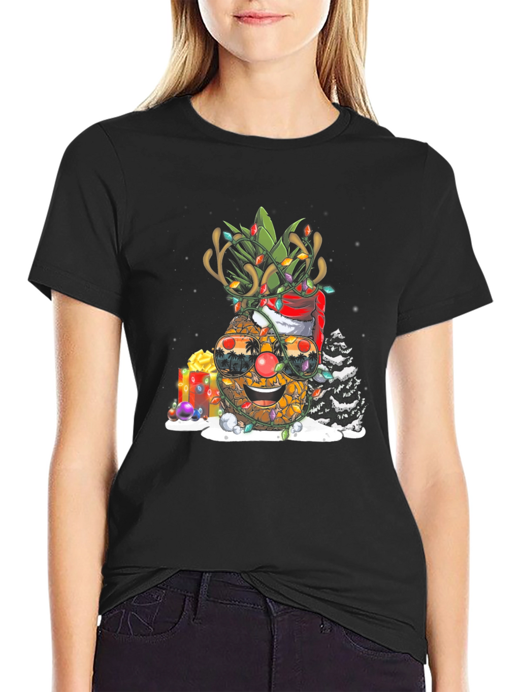 Festive Pineapple Christmas T-Shirt