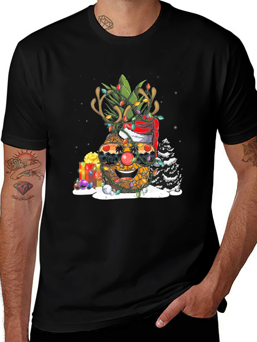 Festive Pineapple Christmas T-Shirt