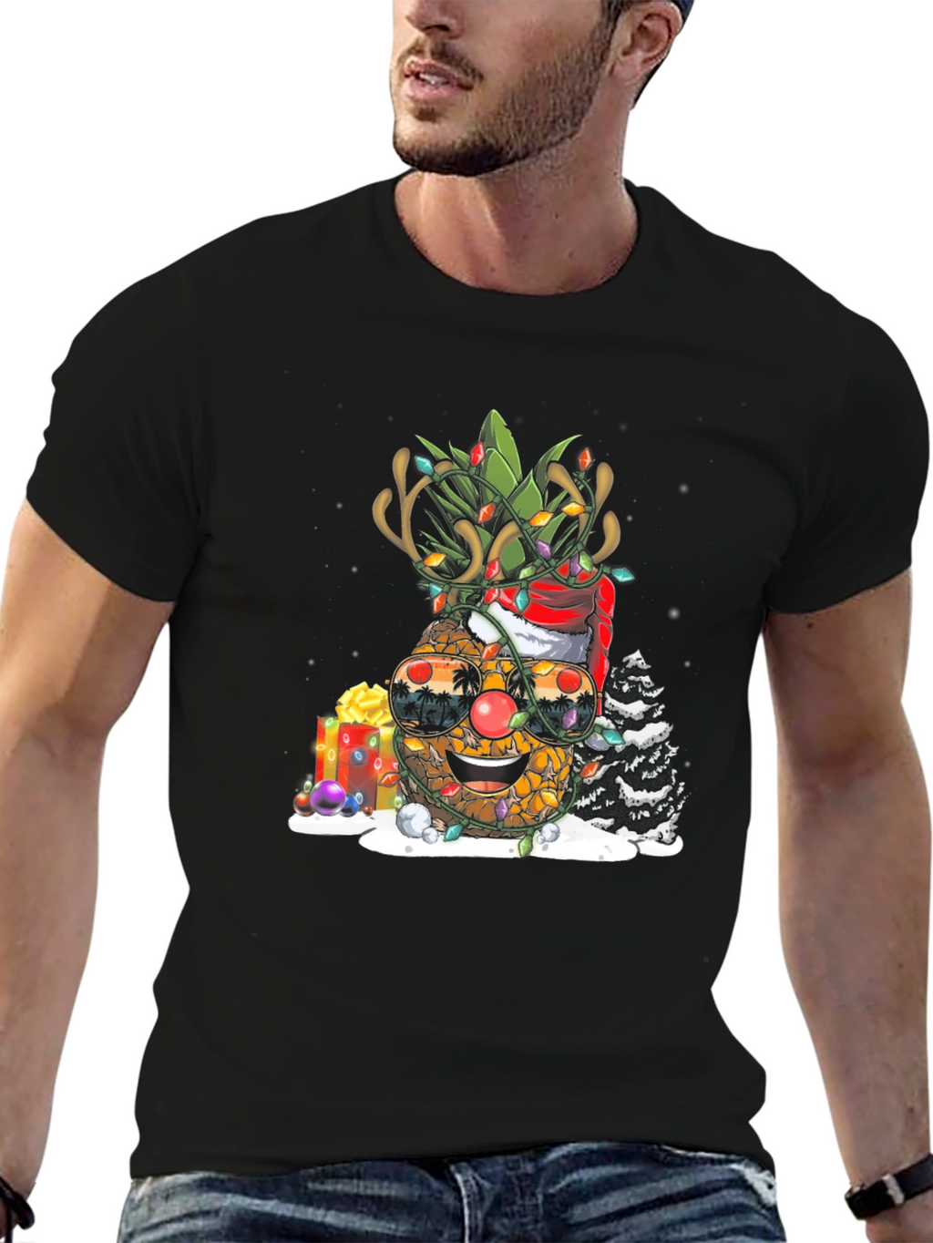 Festive Pineapple Christmas T-Shirt
