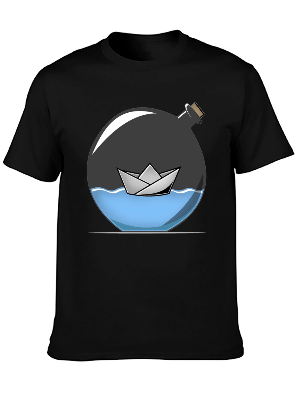 Paper Boat in a Bottle Graphic Tee