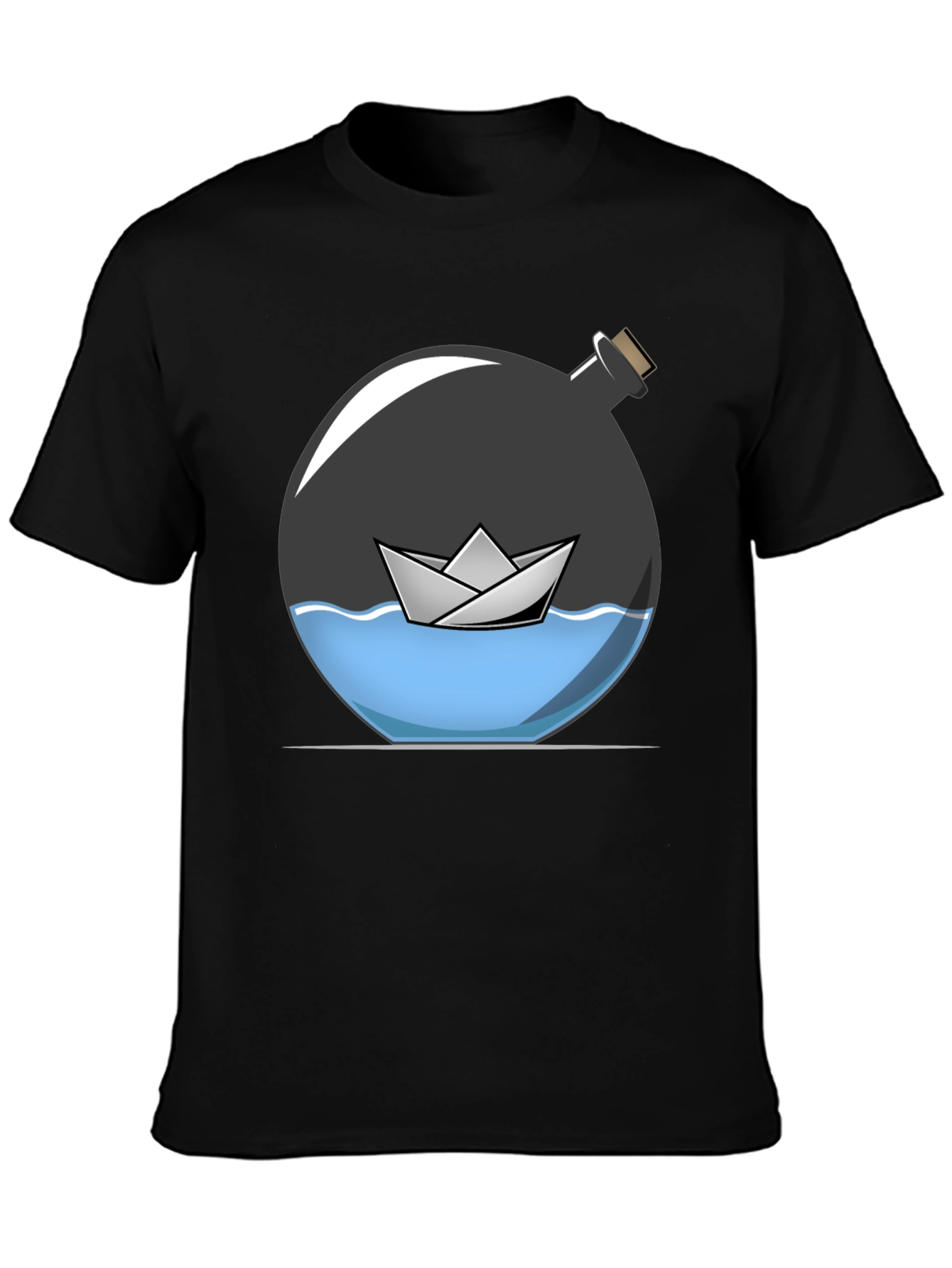 Paper Boat in a Bottle Graphic Tee