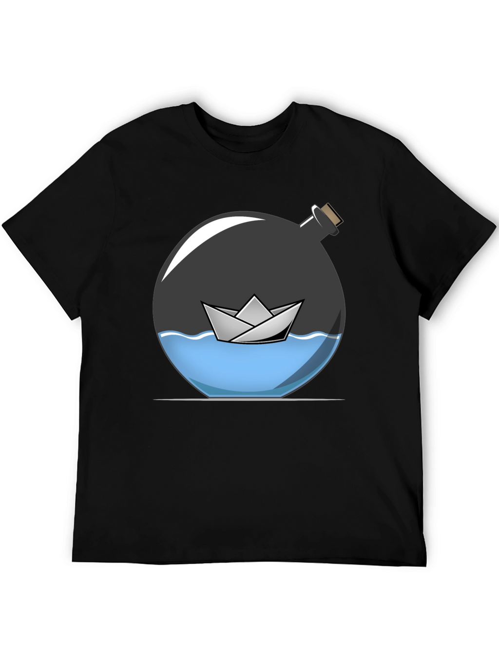 Paper Boat in a Bottle Graphic Tee