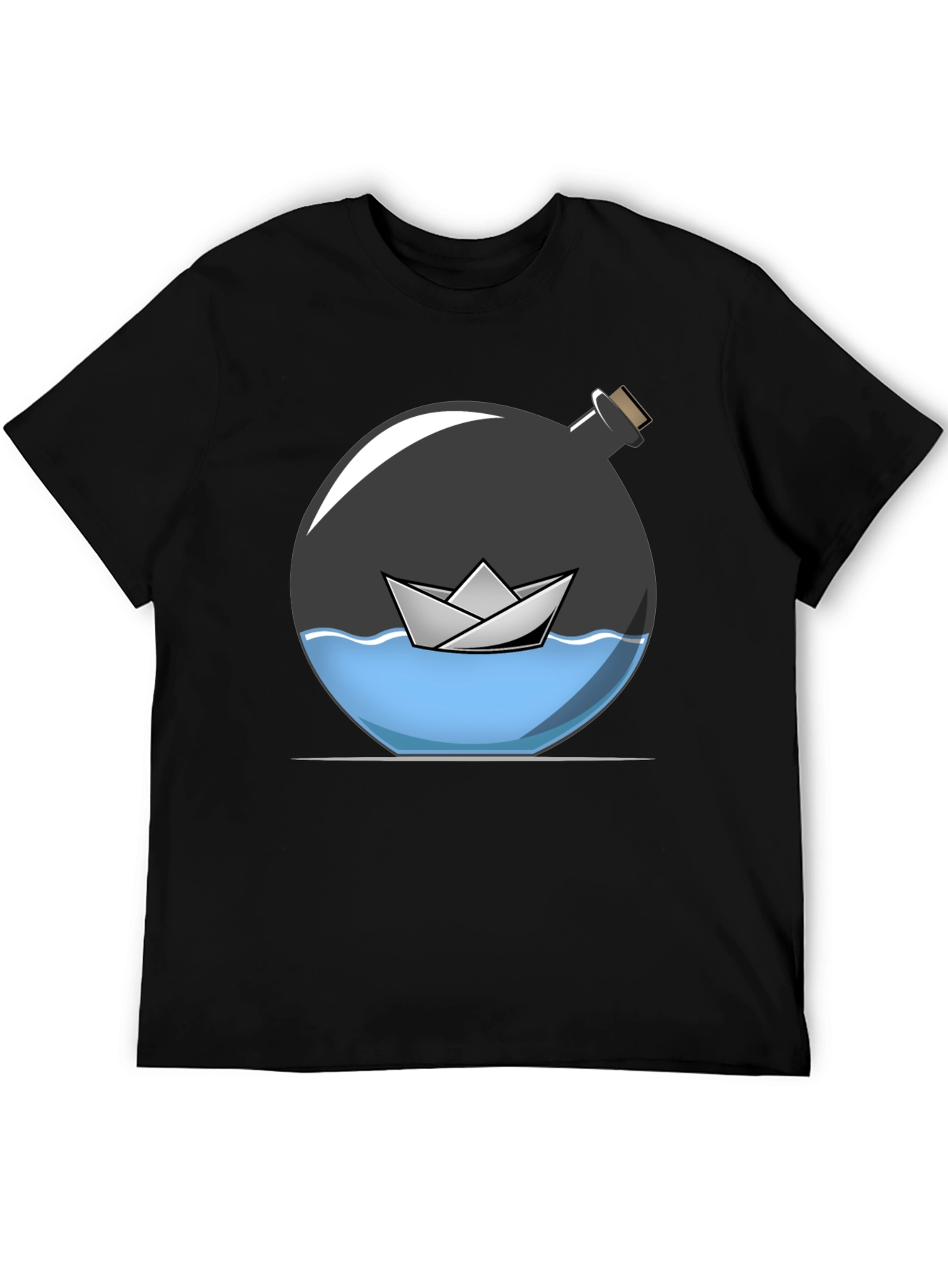 Paper Boat in a Bottle Graphic Tee