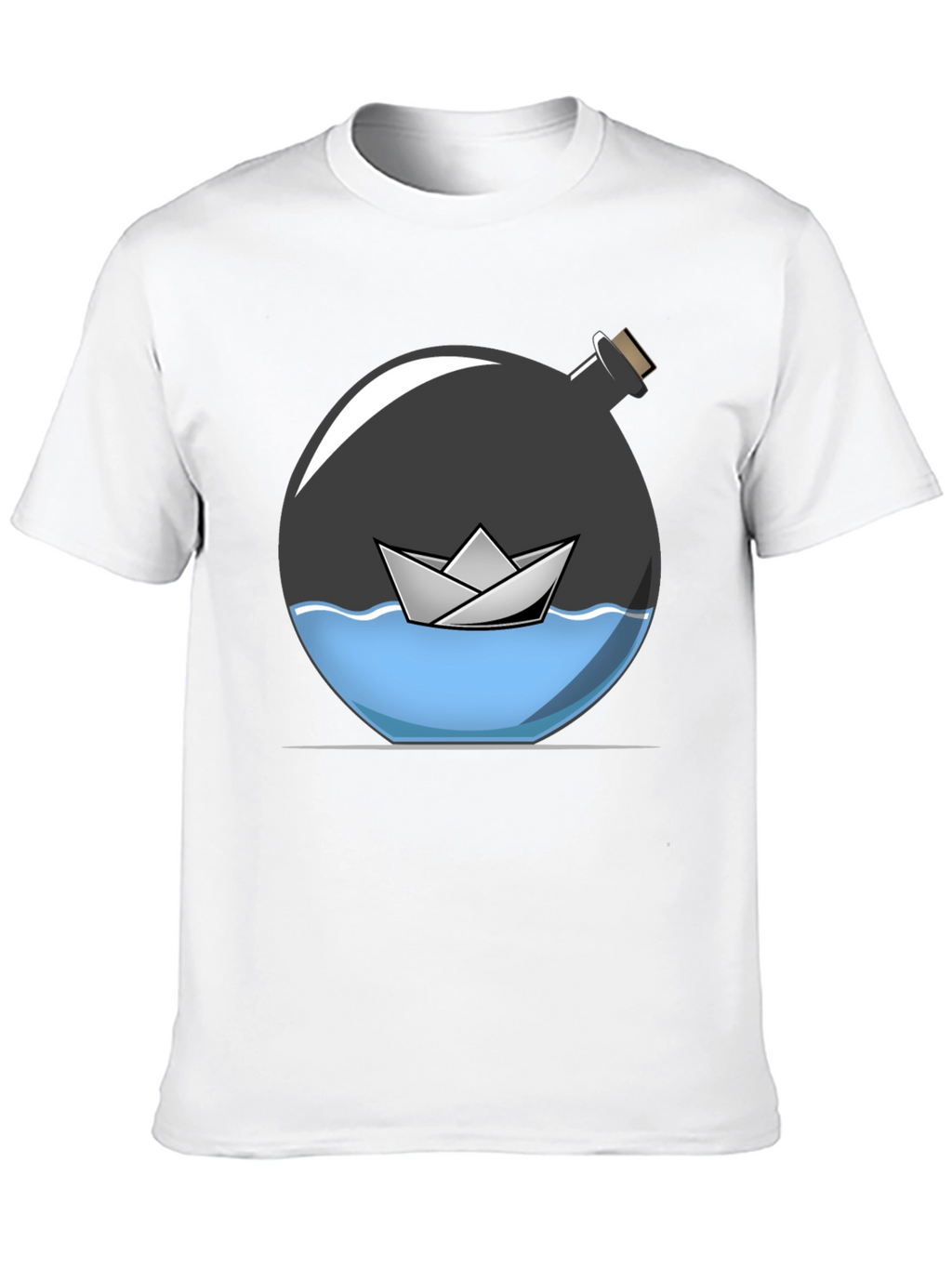 Paper Boat in a Bottle Graphic Tee