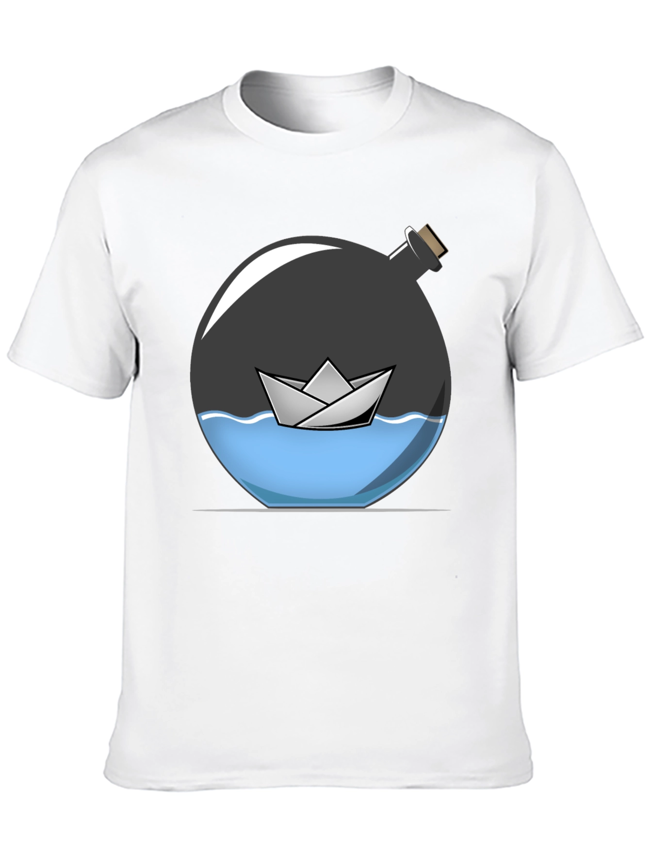 Paper Boat in a Bottle Graphic Tee
