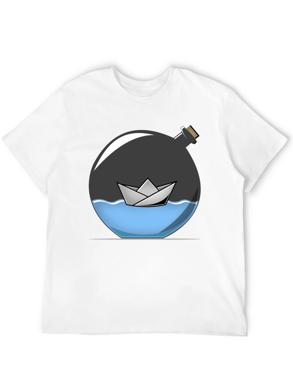 Paper Boat in a Bottle Graphic Tee