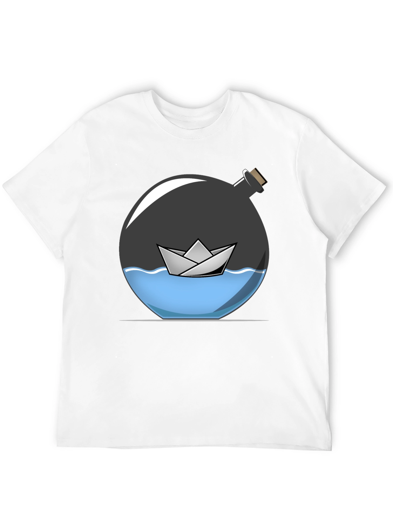 Paper Boat in a Bottle Graphic Tee