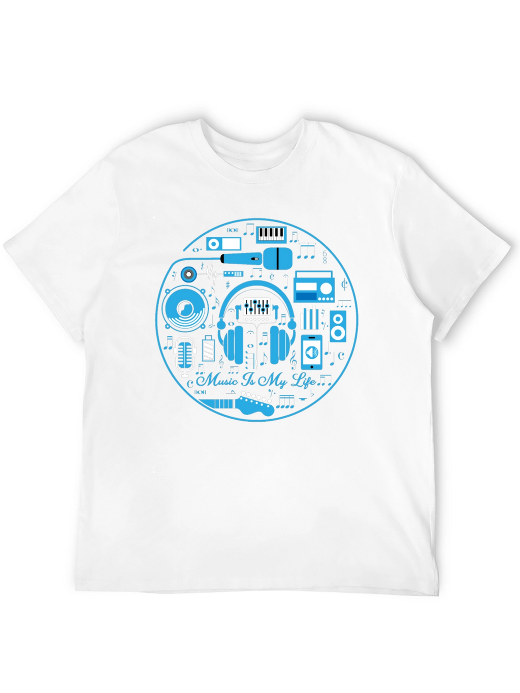 Music Is My Life Black Graphic Tee