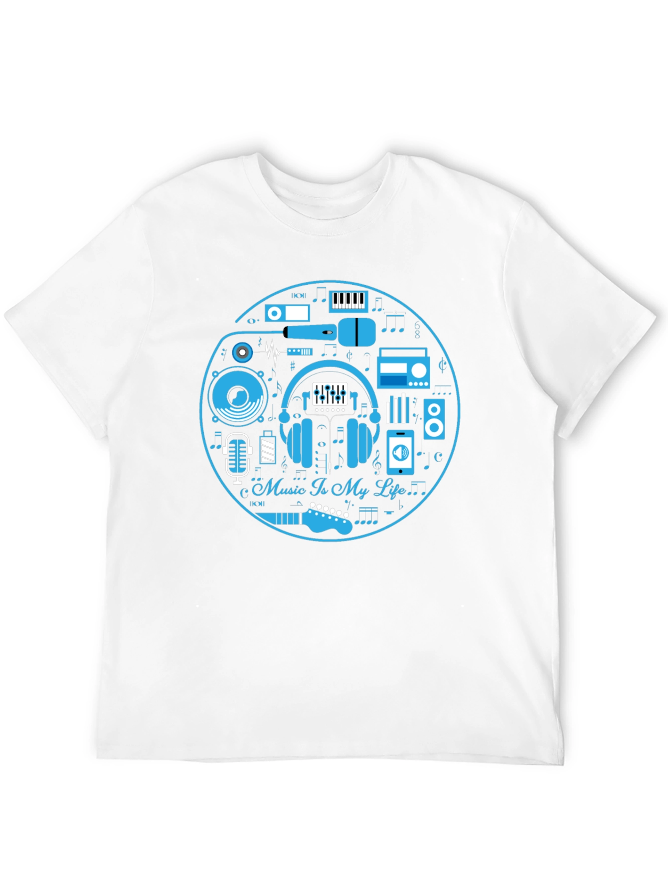 Music Is My Life Black Graphic Tee