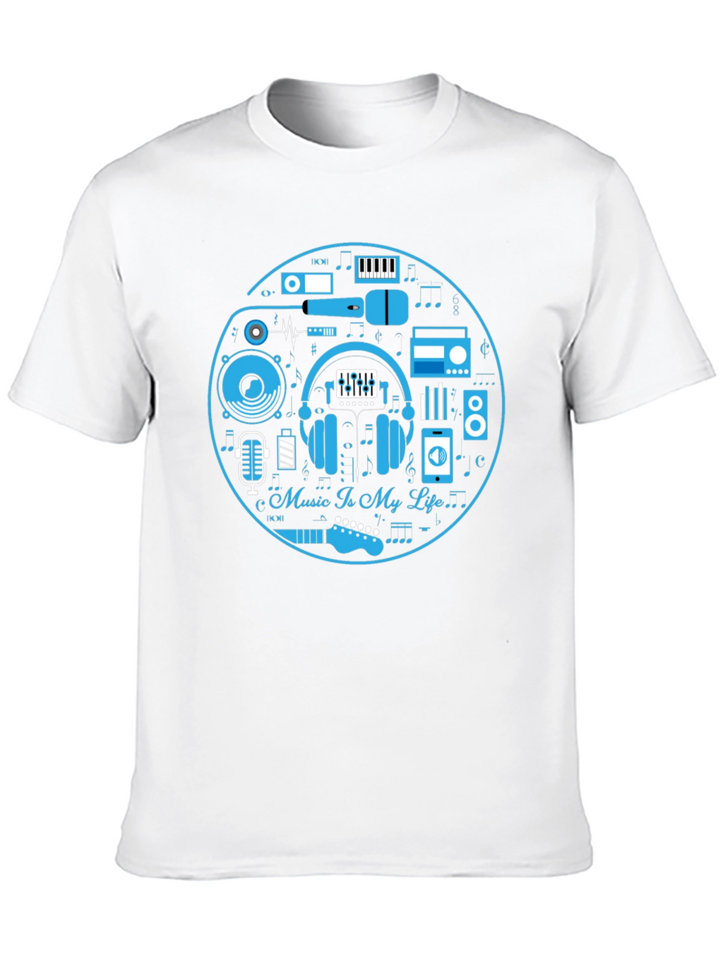 Music Is My Life Black Graphic Tee