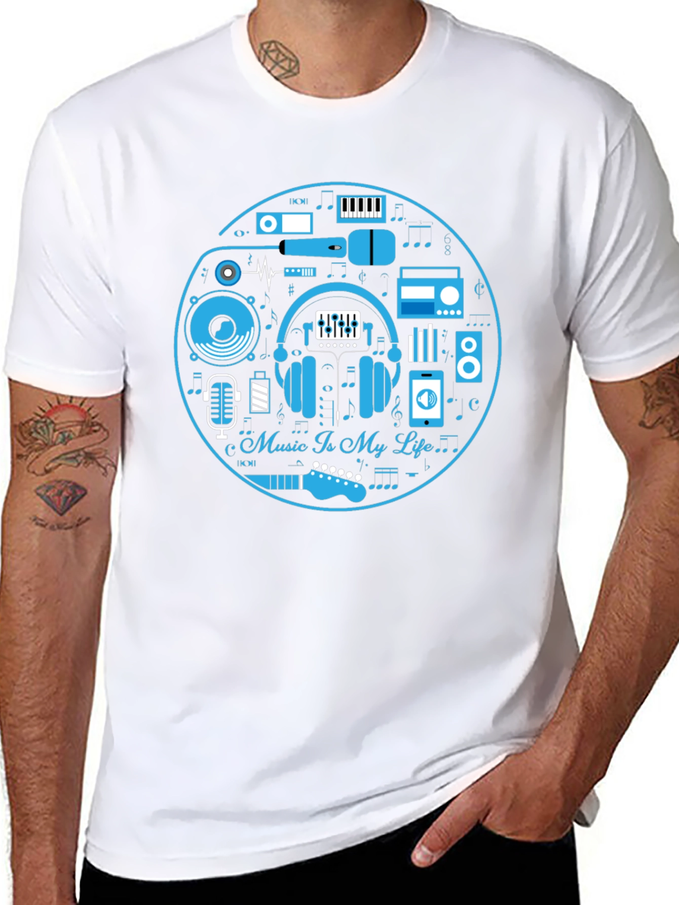 Music Is My Life Black Graphic Tee