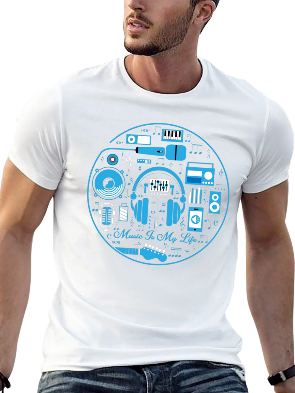 Music Is My Life Black Graphic Tee
