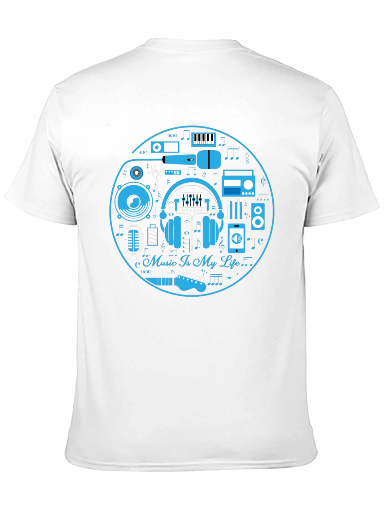 Music Is My Life Black Graphic Tee