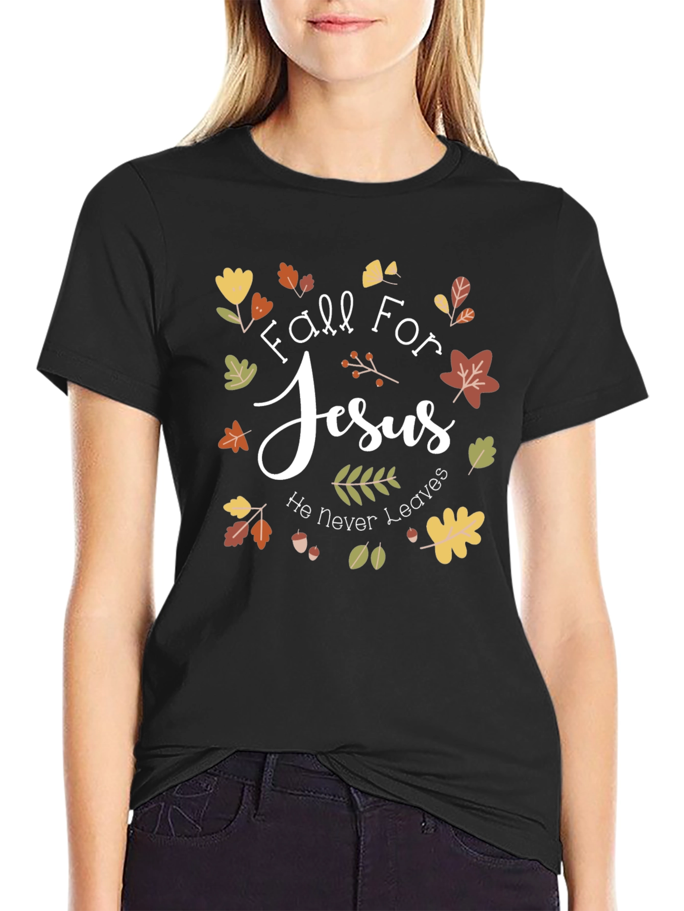 Fall for Jesus Graphic Tee - He Never Leaves