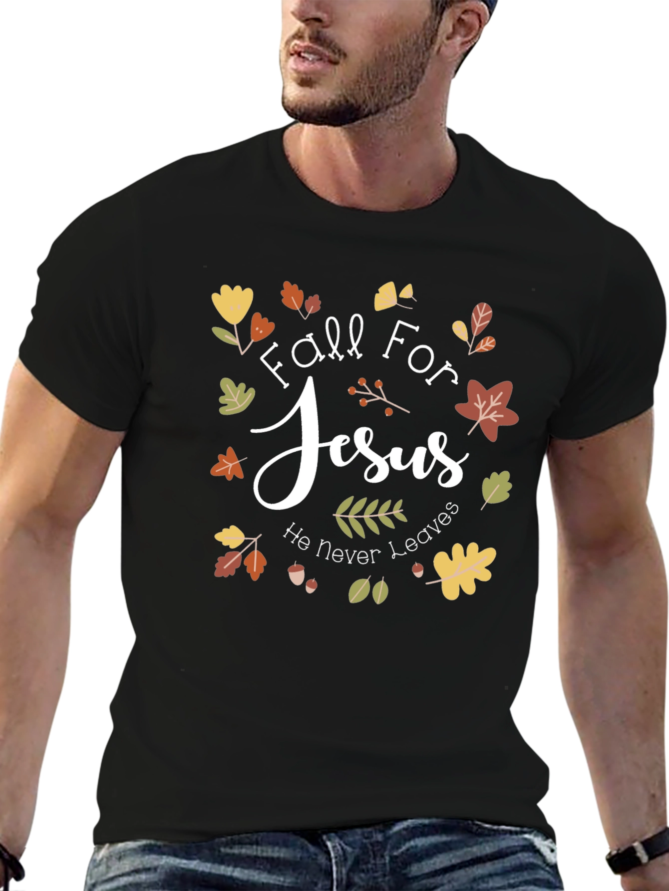 Fall for Jesus Graphic Tee - He Never Leaves