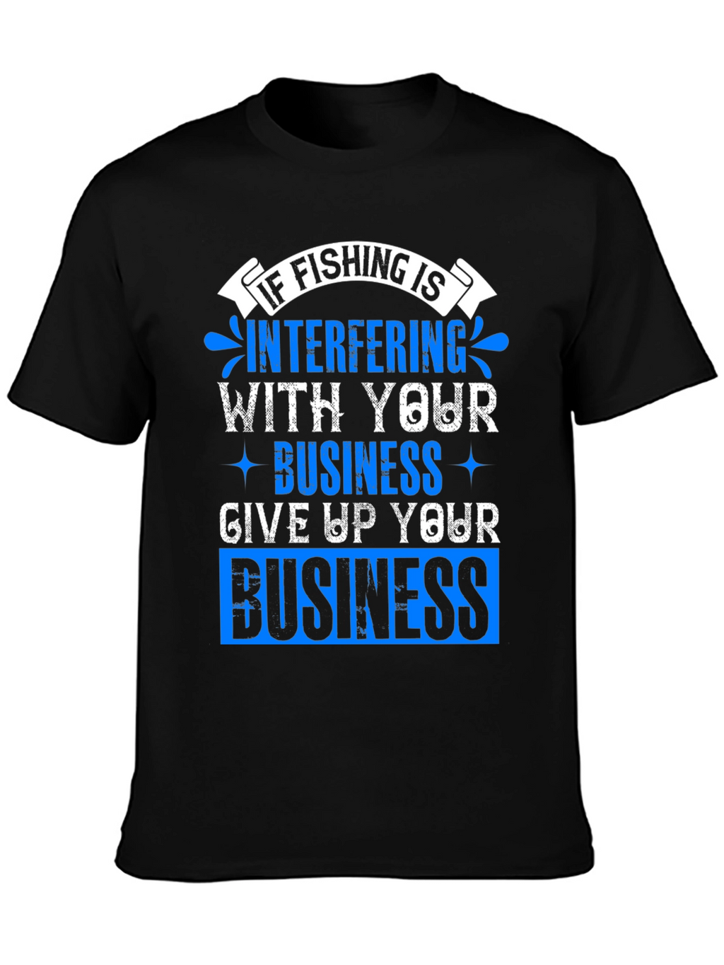 Fishing Interference Graphic Tee - Black