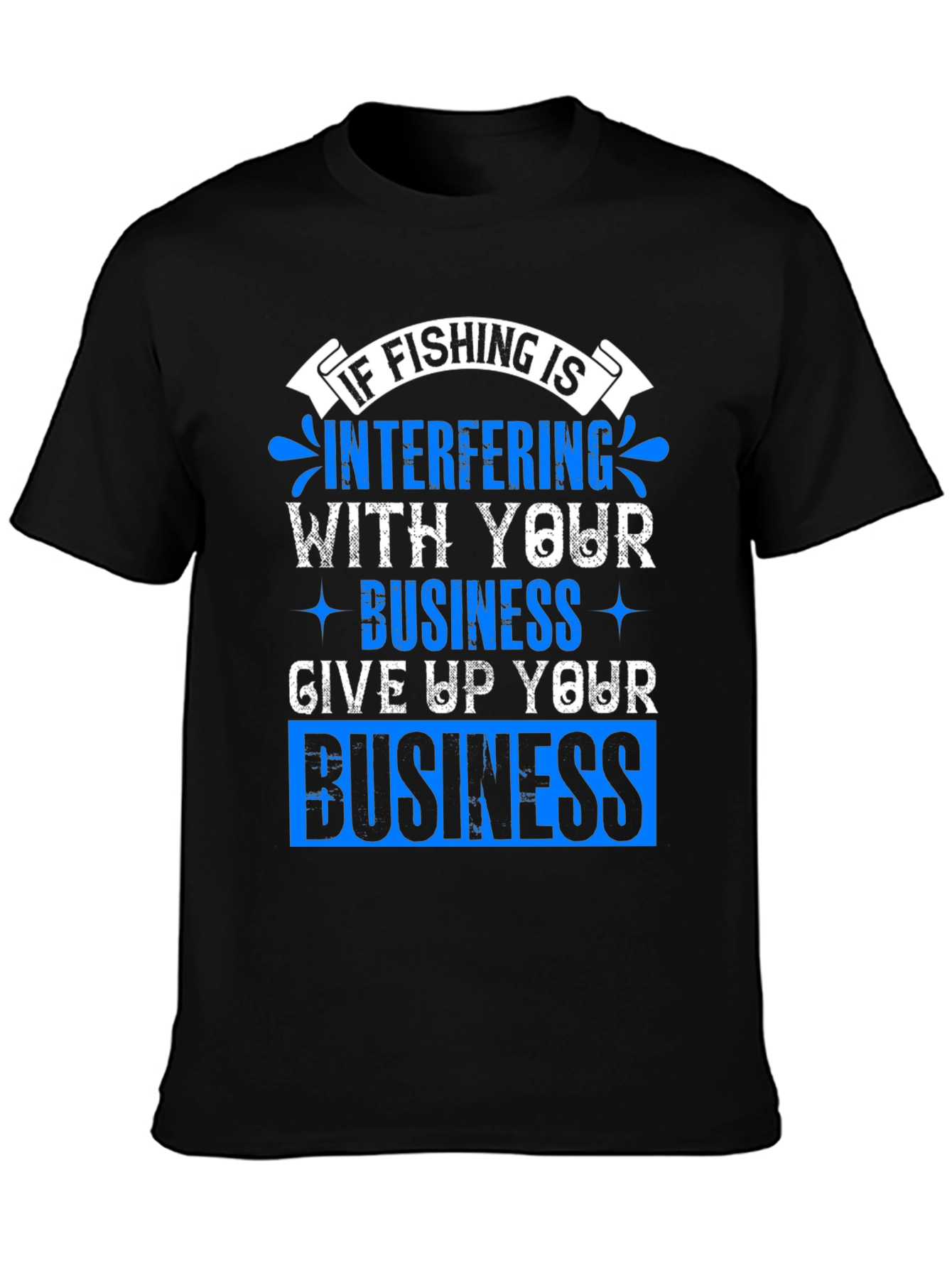 Fishing Interference Graphic Tee - Black