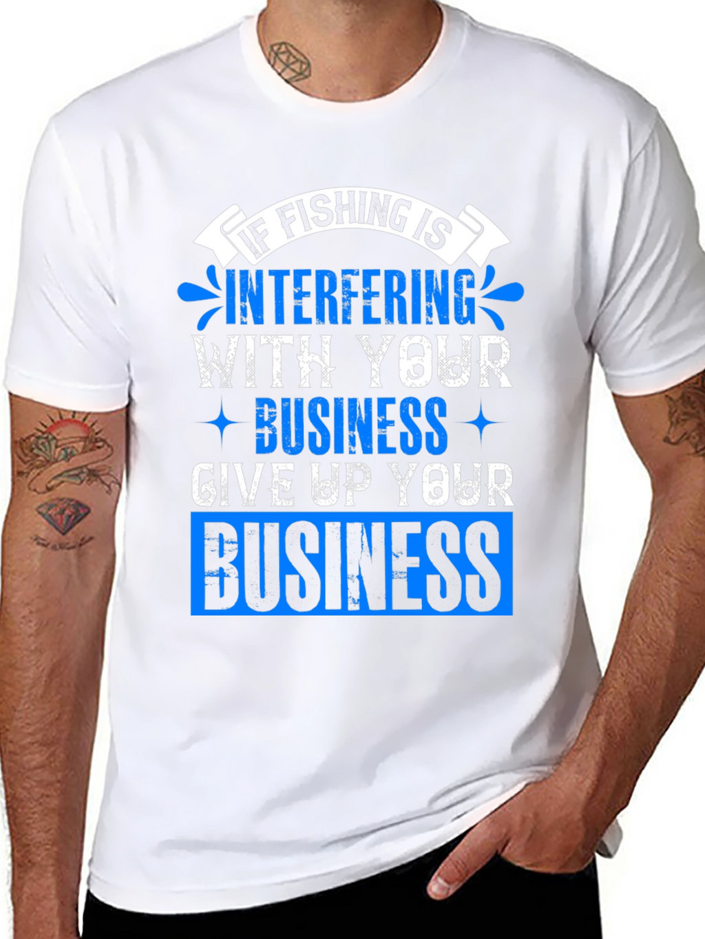 Fishing Interference Graphic Tee - Black